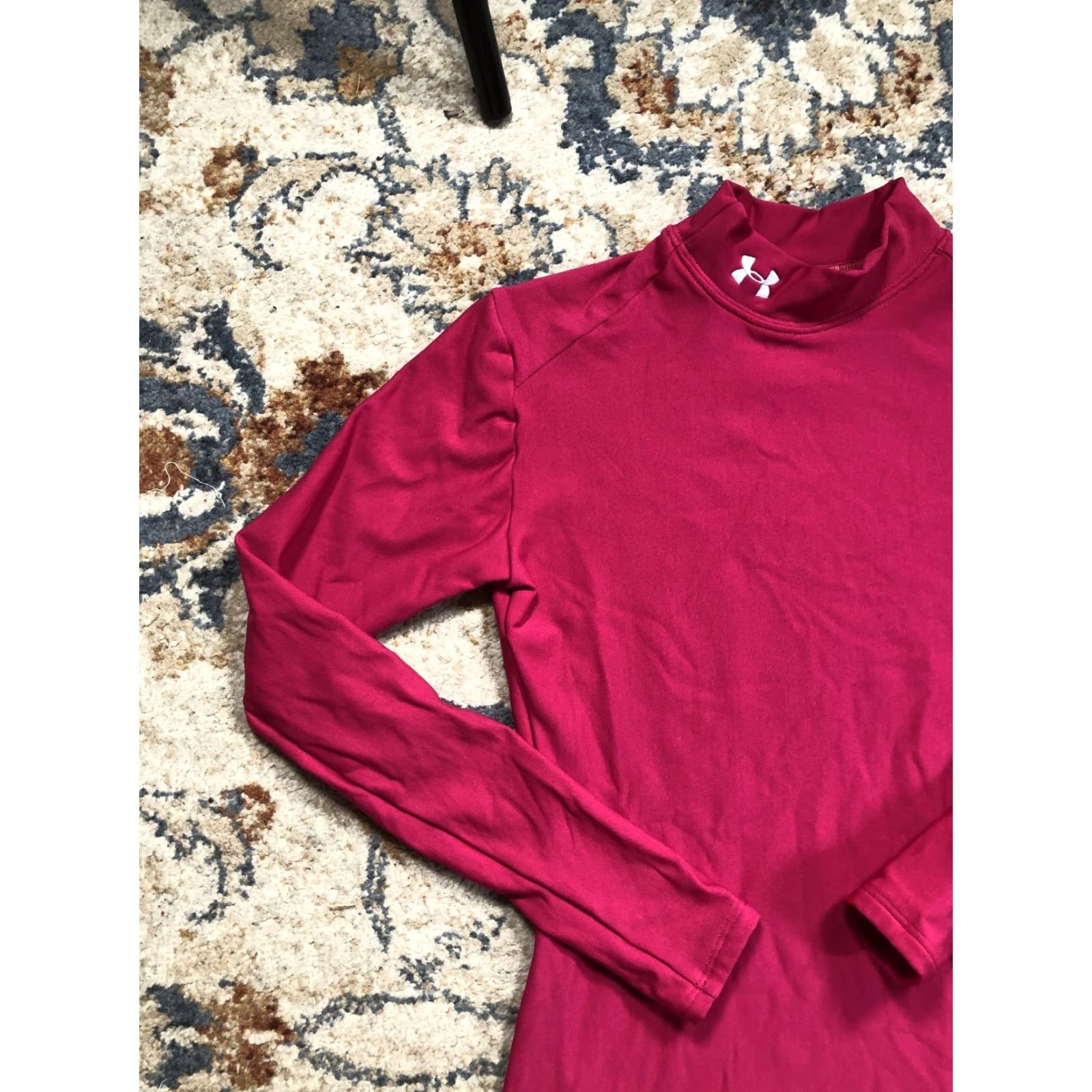 Under Armour Under Armour Shirt Womens Medium Pink Mock Neck Long Sleeve Base Layer Running Size M / US 6-8 / IT 42-44 - 3 Thumbnail