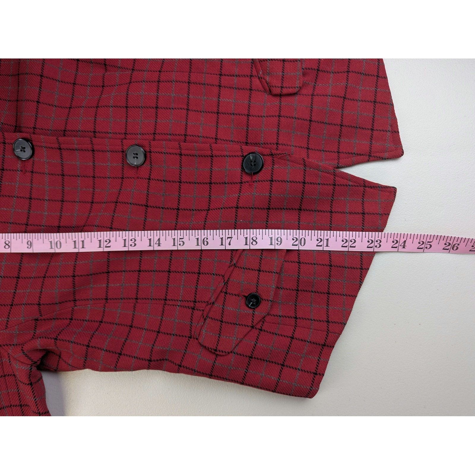 J.McLaughlin J McLaughlin Jacket Red Plaid Cropped Preppy Wool Academia Size M / US 6-8 / IT 42-44 - 9 Thumbnail