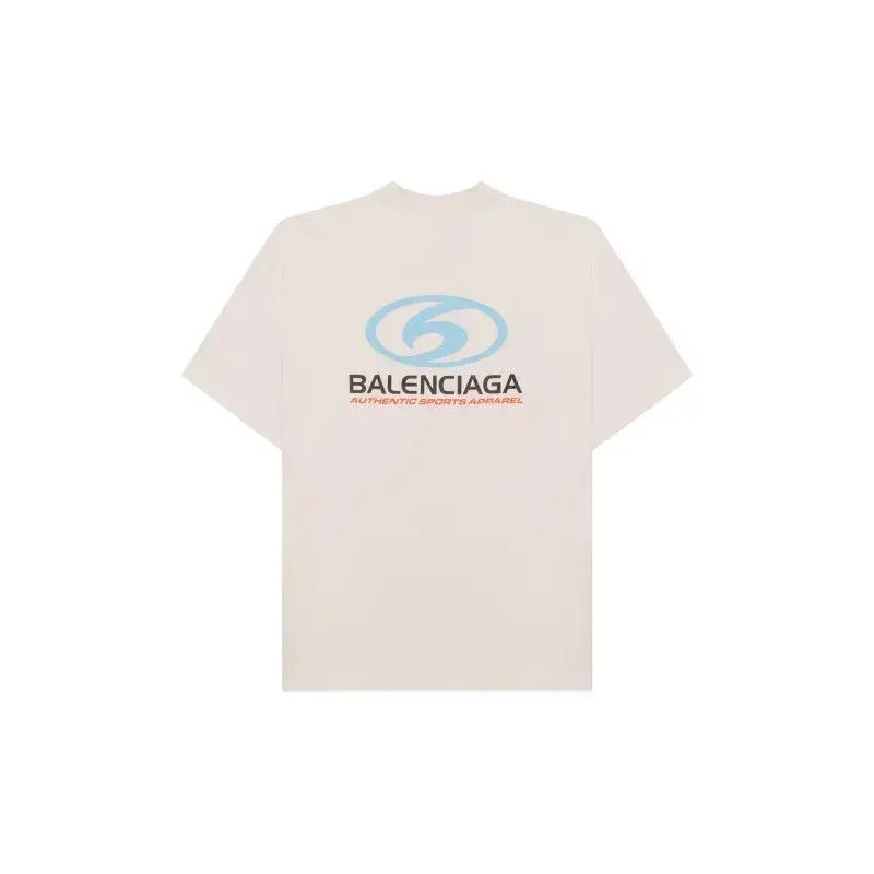 Balenciaga o1la1rc1a1125 Surfer T-Shirt Medium Fit in Ecru/Light Blue Size US M / EU 48-50 / 2 - 2 Thumbnail