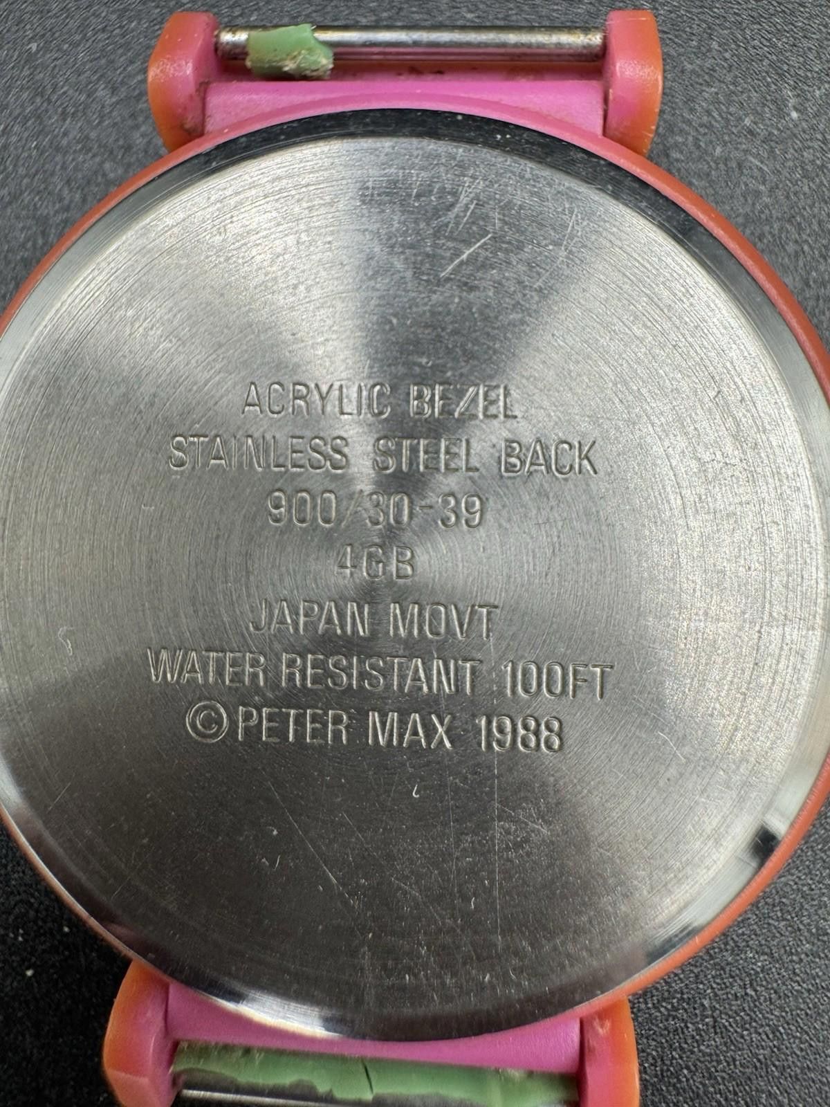 Other Vintage 1988 PETER MAX Wrist Watch Rare ! Collector’s Piece Size ONE SIZE - 4 Thumbnail