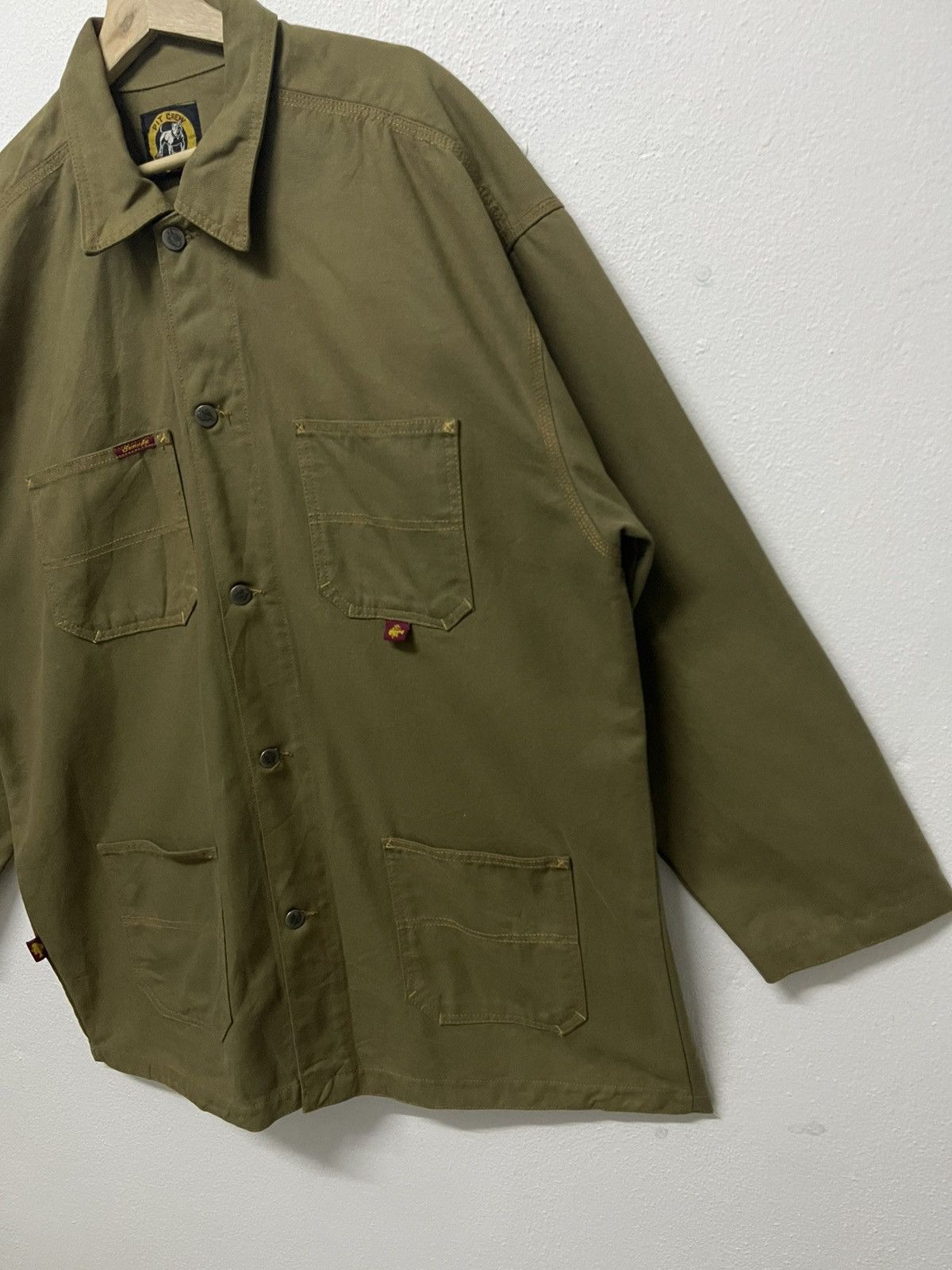 Vintage 1990s BRONZE AGE PIT CREW MOSS GREEN CANVAS CORE JACKET RARE Size US XXL / EU 58 / 5 - 4 Thumbnail