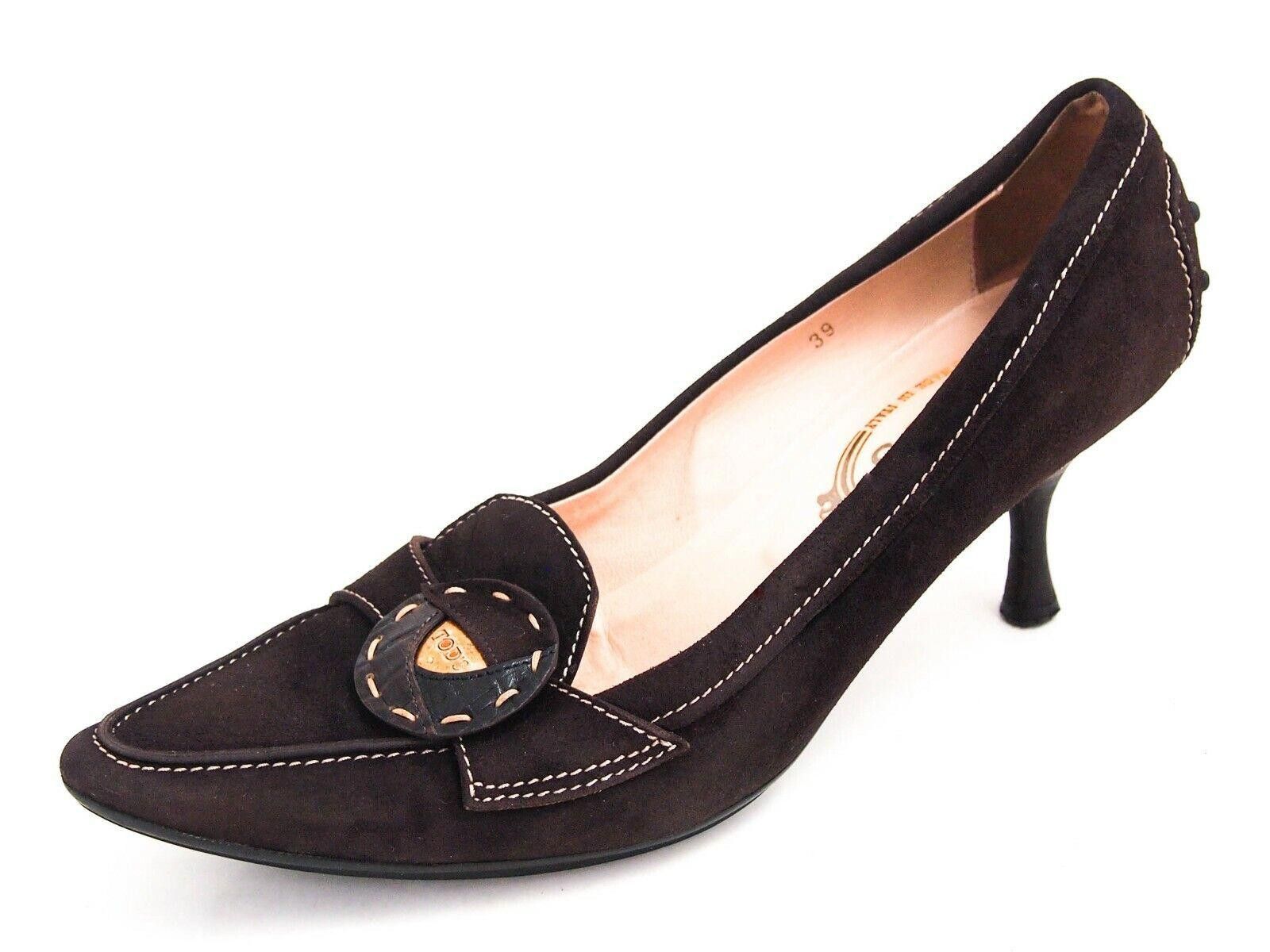 Tod's Tod's Mid Heel Pumps Brown Suede US 9 EU 39 Size US 9 / IT 39 - 1 Thumbnail