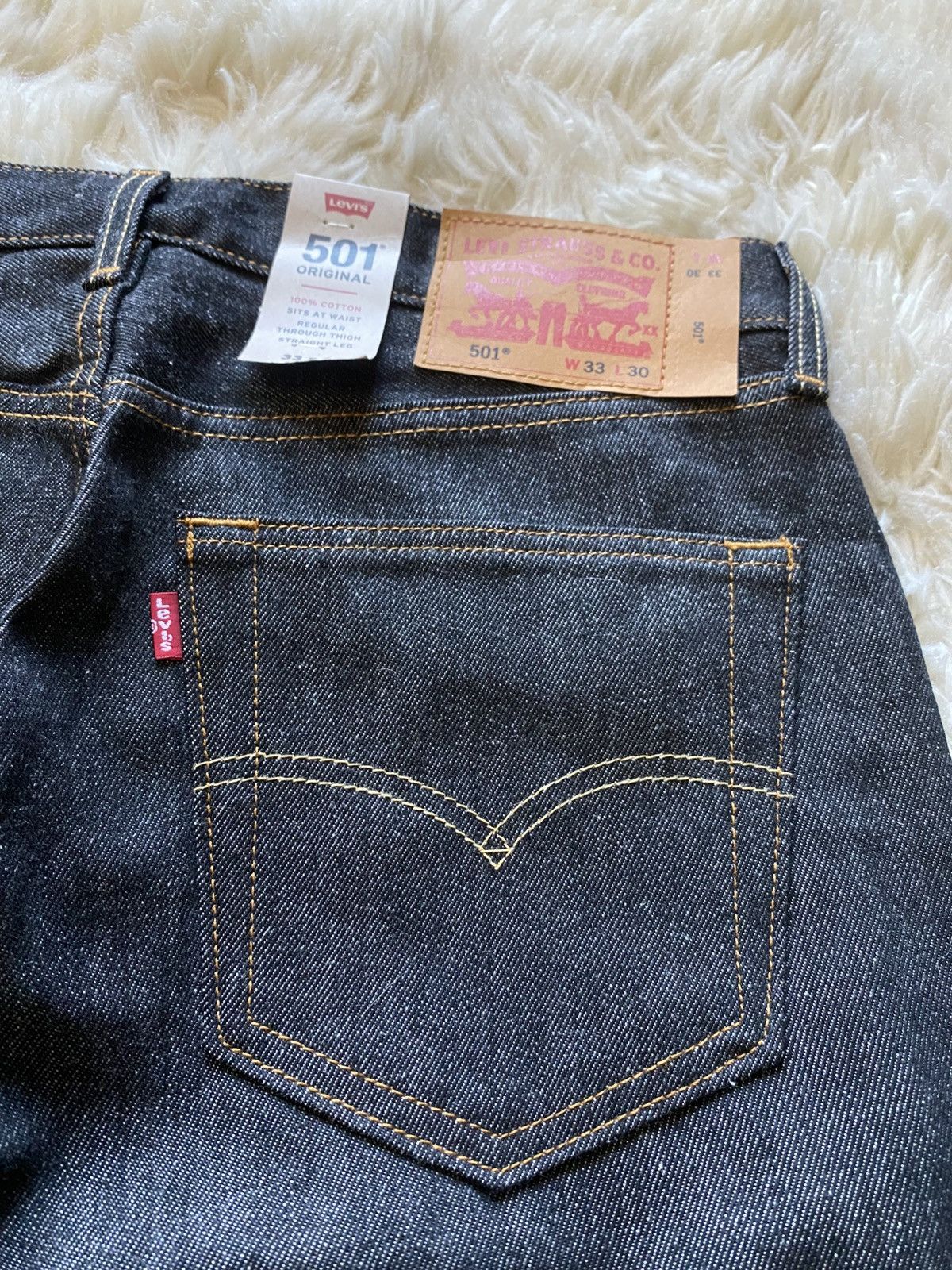 Levi's Levis 501 Raw Denim Jeans Dark Wash Y2K Straight Size US 33 - 7 Thumbnail