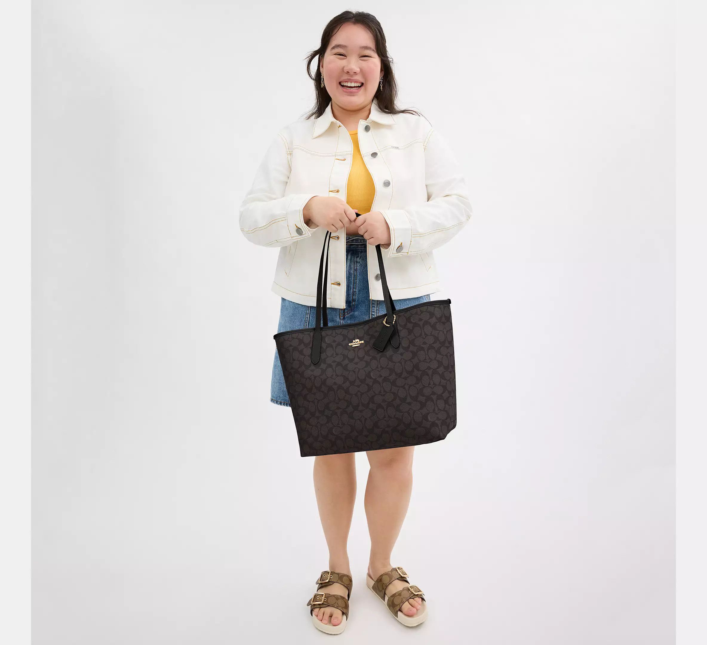 Coach City Tote Bag In Signature Canvas CV976 Size ONE SIZE - 4 Thumbnail