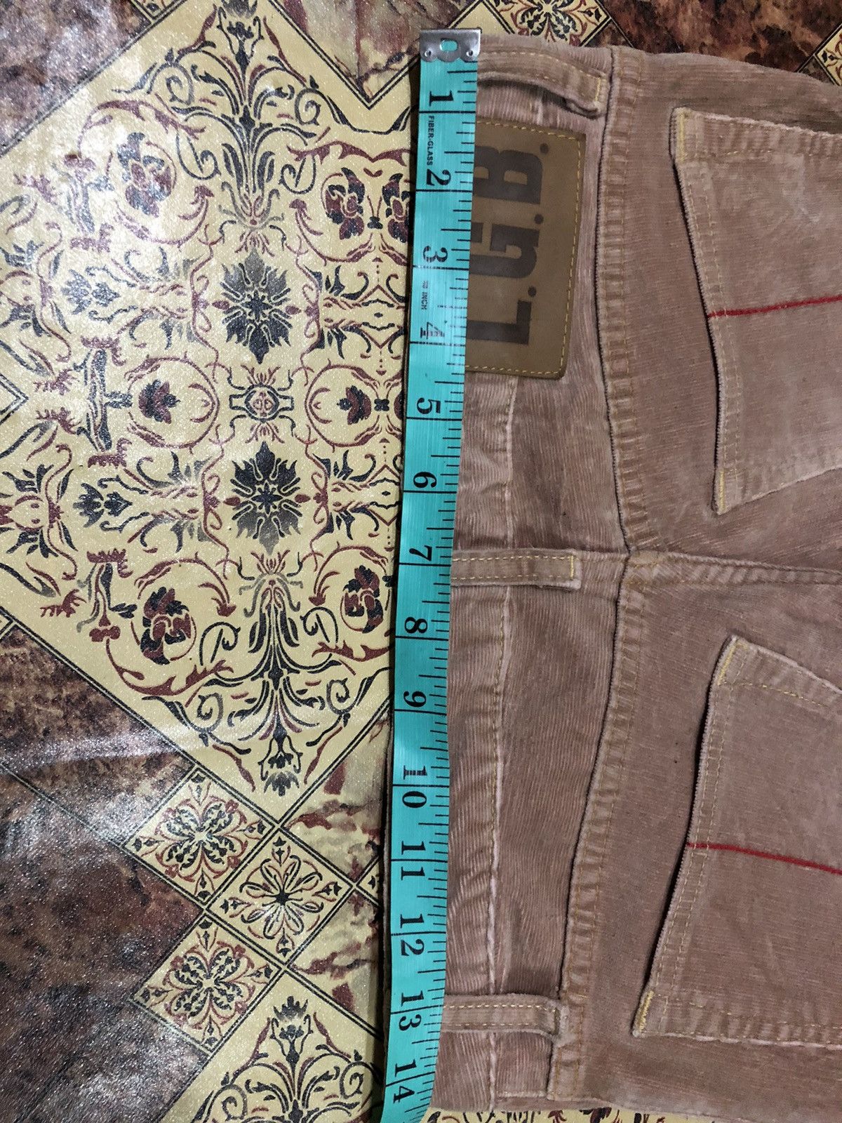 If Six Was Nine × Le Grande Bleu (L.G.B.) LGB Bell Bottom Flare Velour Pants Size 29" - 6 Thumbnail