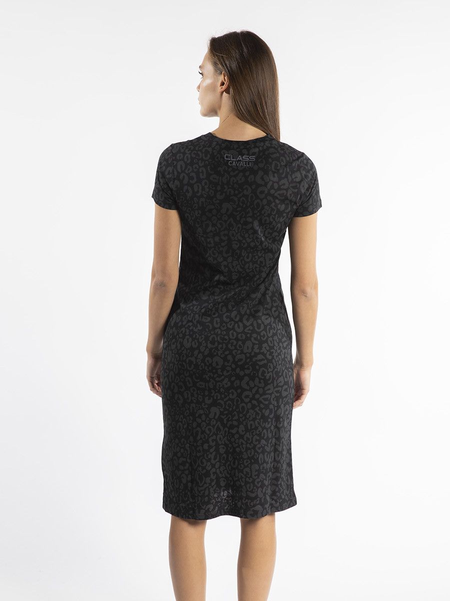 Roberto Cavalli Class by Roberto Cavalli Dress Gray Leopard Print Dress Sz L Size L / US 10 / IT 46 - 2 Thumbnail