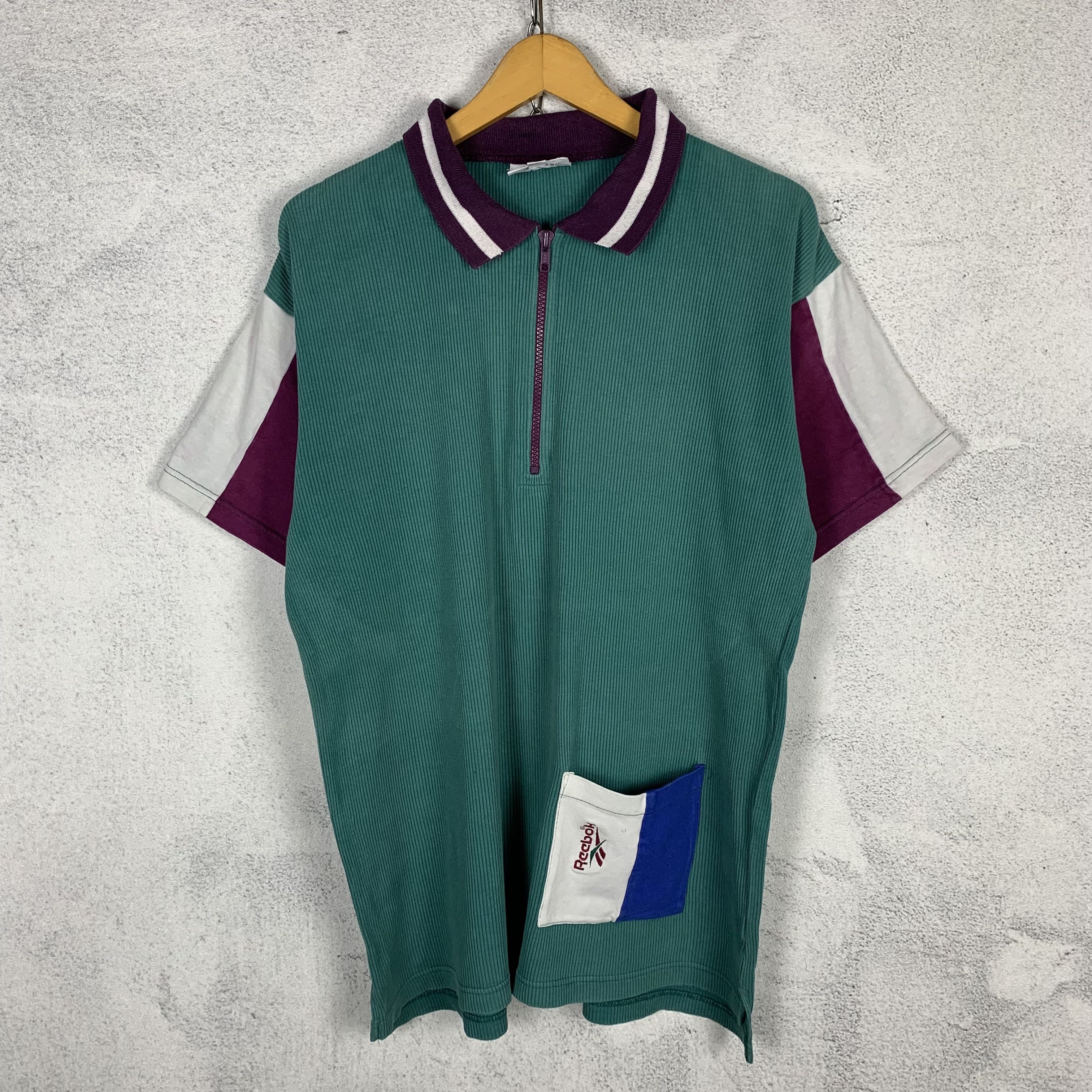 Reebok 90s Reebok Multicolor Polo Shirt Colorblock Size US M / EU 48-50 / 2 - 1 Thumbnail