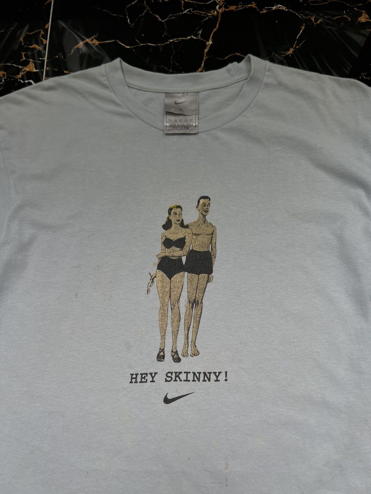 Nike × Vintage 90's NIKE COMICS HEY SKINNY RARE Y2K TEE SWOOSH LOGO RETRO Size US S / EU 44-46 / 1 - 3 Thumbnail