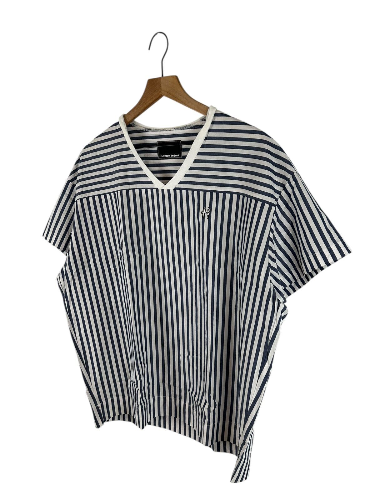 Number (N)ine Number Nine V Neck Stripe T-Shirt Size US M / EU 48-50 / 2 - 2 Thumbnail
