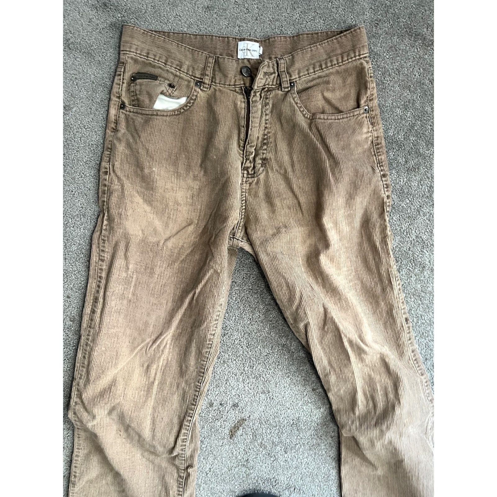 Calvin Klein Calvin Klein Pants Mens 30x29 Beige Corduroy Khaki Chino Straight Leg Classic Modern Regular Size US 30 / EU 46 - 2 Thumbnail