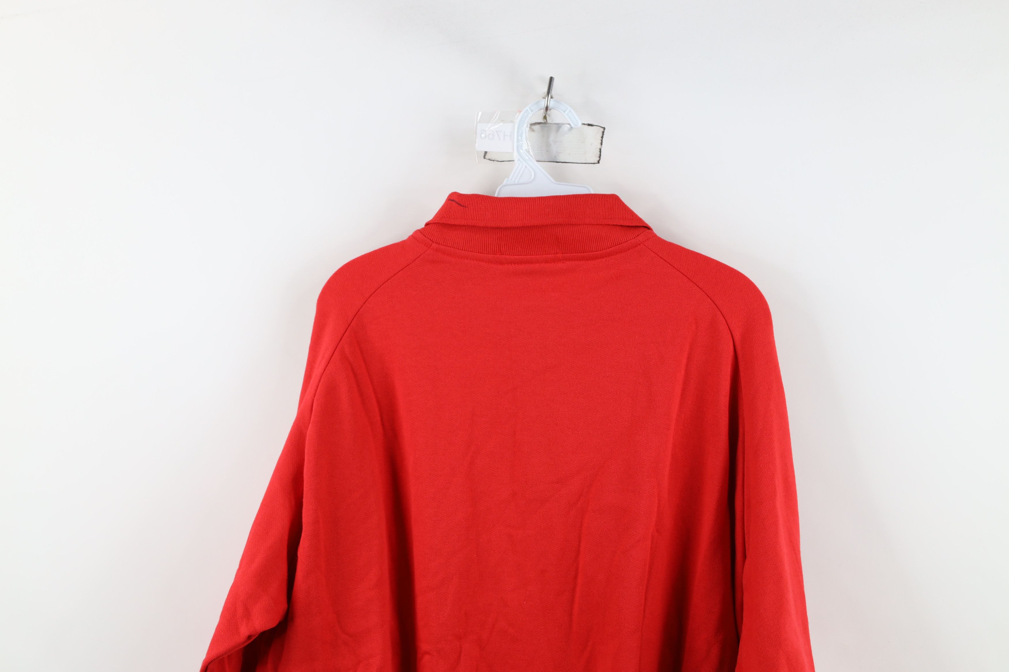 Vintage Deadstock Vintage 90s Streetwear Collared Sweatshirt Red USA Size US XL / EU 56 / 4 - 9 Thumbnail