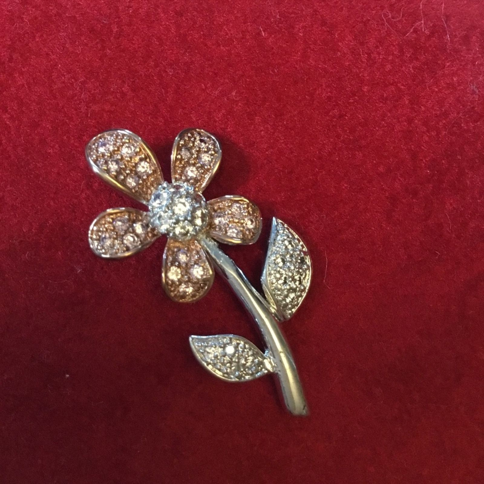 Other Sterling Silver Petal Two-Tone Crystals Pendant Size ONE SIZE - 1 Thumbnail