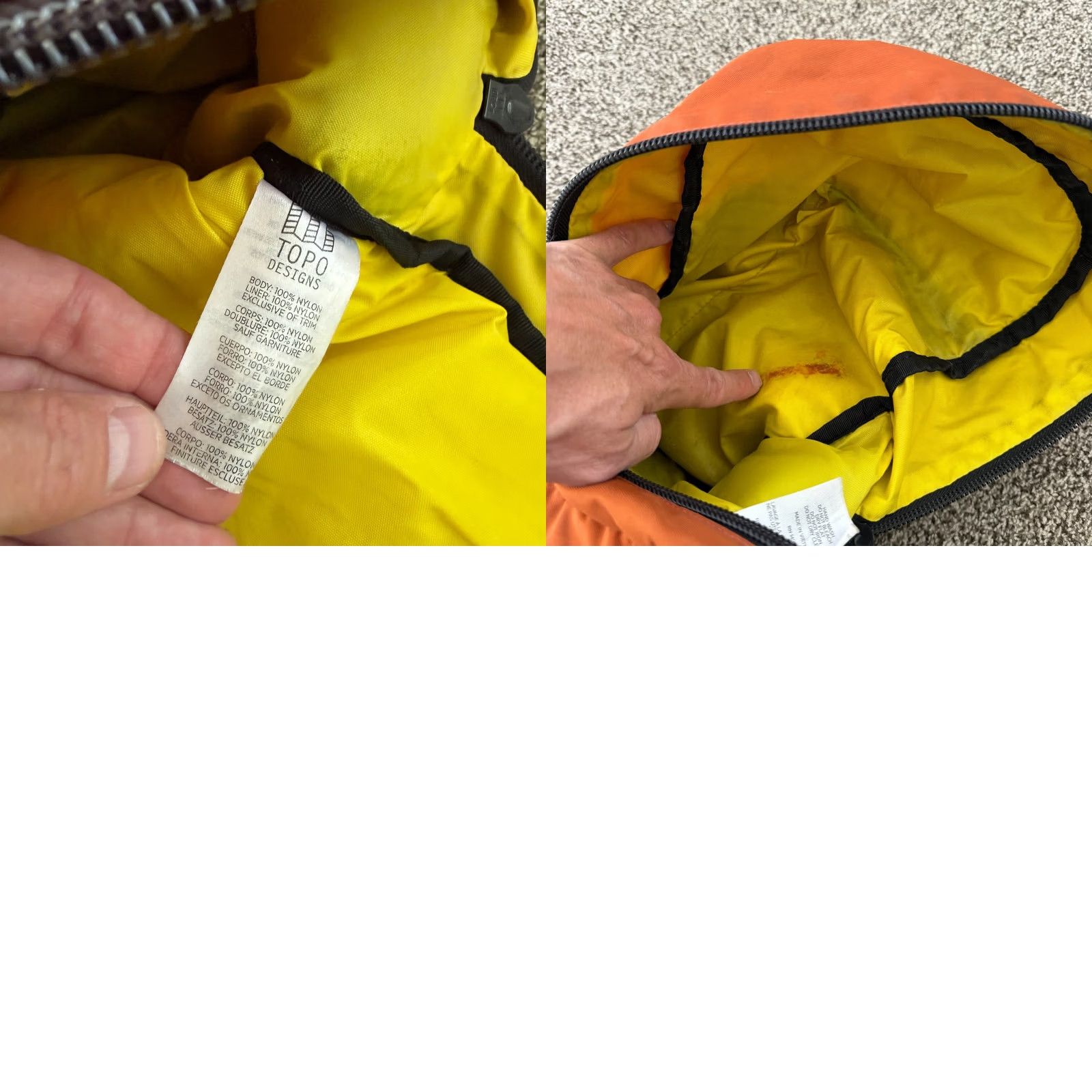 Topo Designs TOPO Designs Light Pack Backpack Nylon Medium Orange Unisex Adults Carry On Laptop Hike Size ONE SIZE - 9 Thumbnail