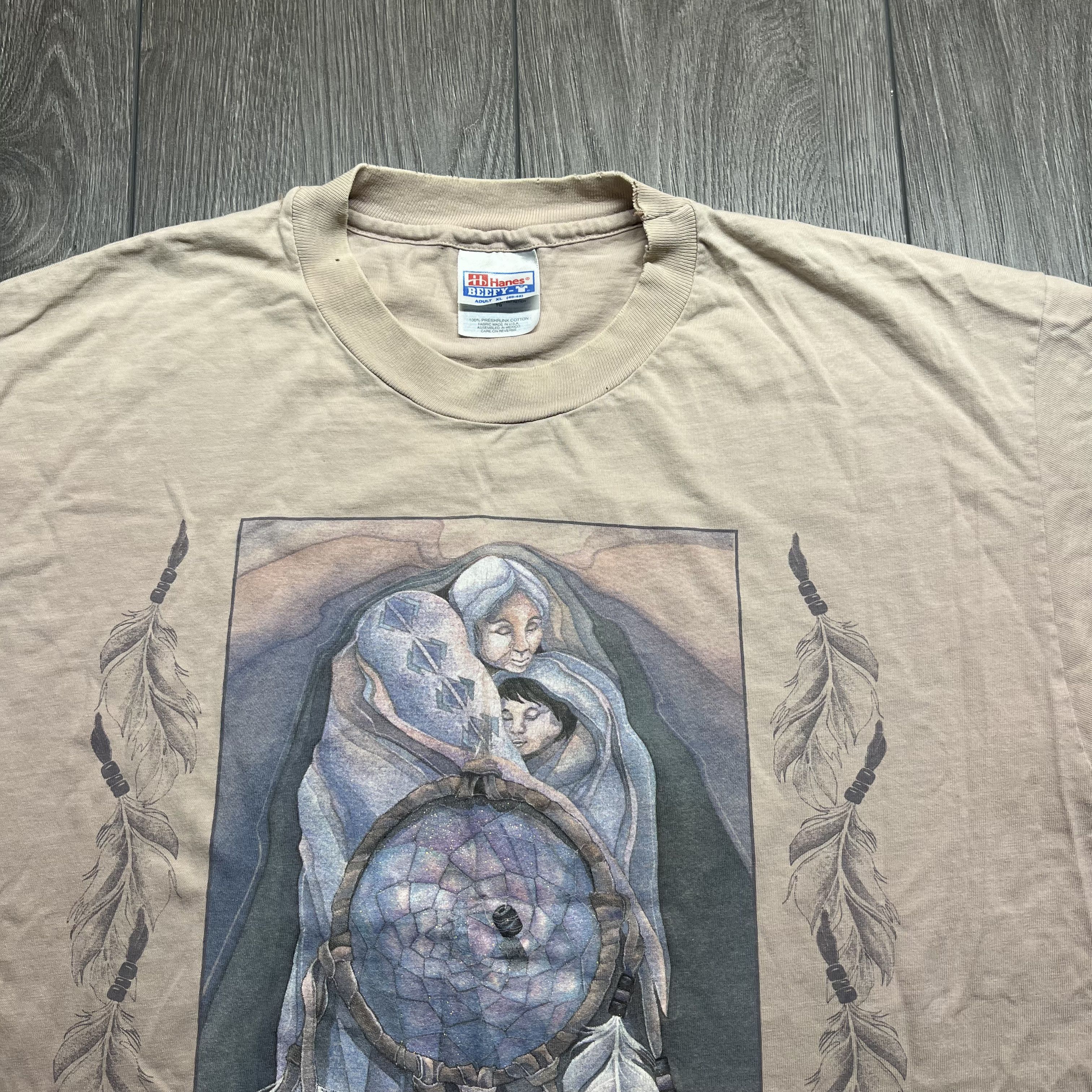 Vintage Vintage Native American Art 1990s Single Stitch T Shirt Size US XL / EU 56 / 4 - 4 Thumbnail