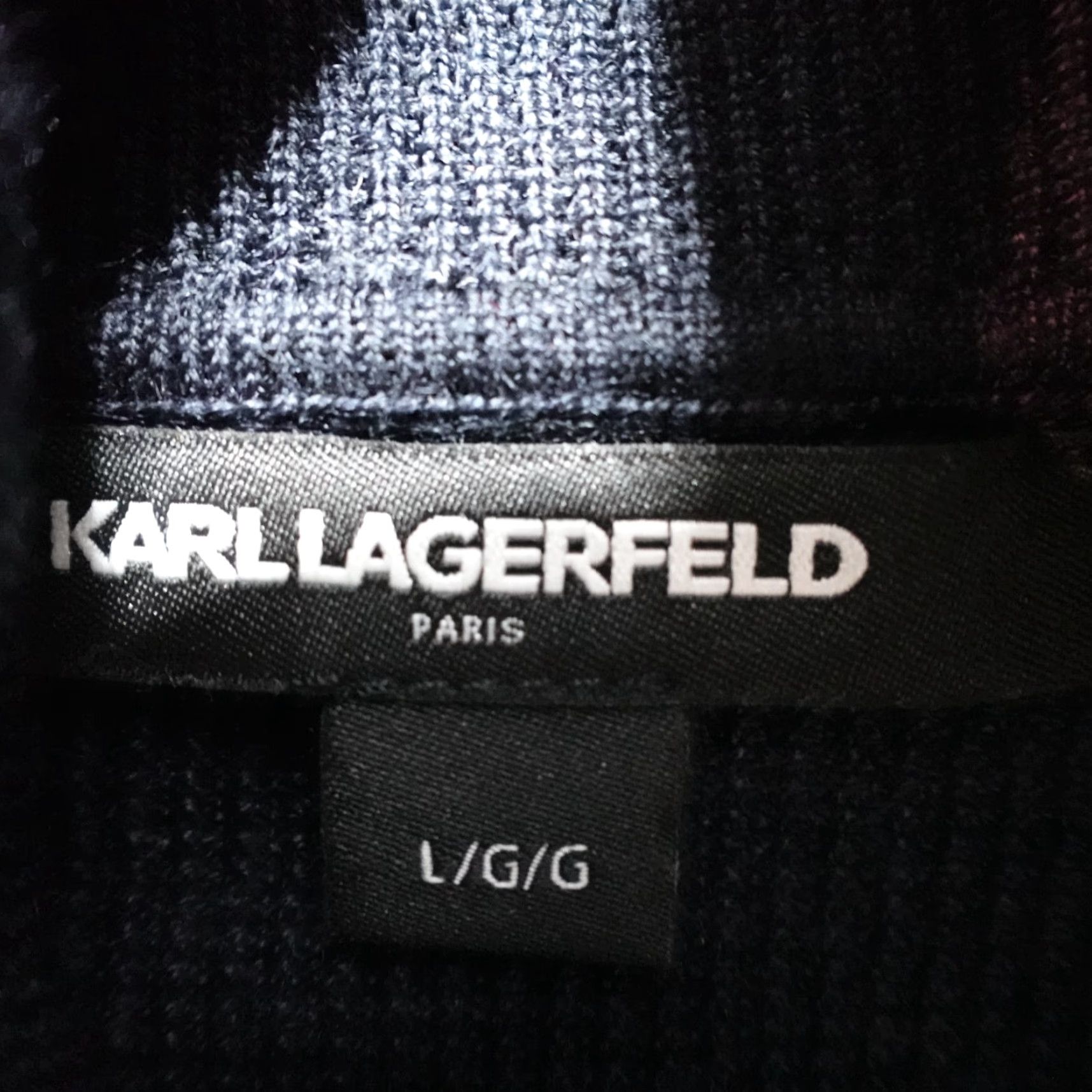 Karl Lagerfeld Karl Lagerfeld Womens Sweater L Blue Wool Blend Turtleneck Colorblock Pullover Long Sleeve Size L / US 10 / IT 46 - 8 Thumbnail