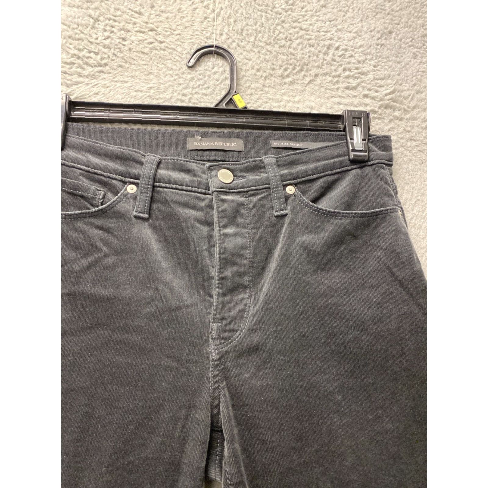 Banana Republic Banana Republic Pants Womens Charcoal Velvet Slim Tapered Zip Pockets 29x31 Dress Work Casual Size 29" - 2 Thumbnail