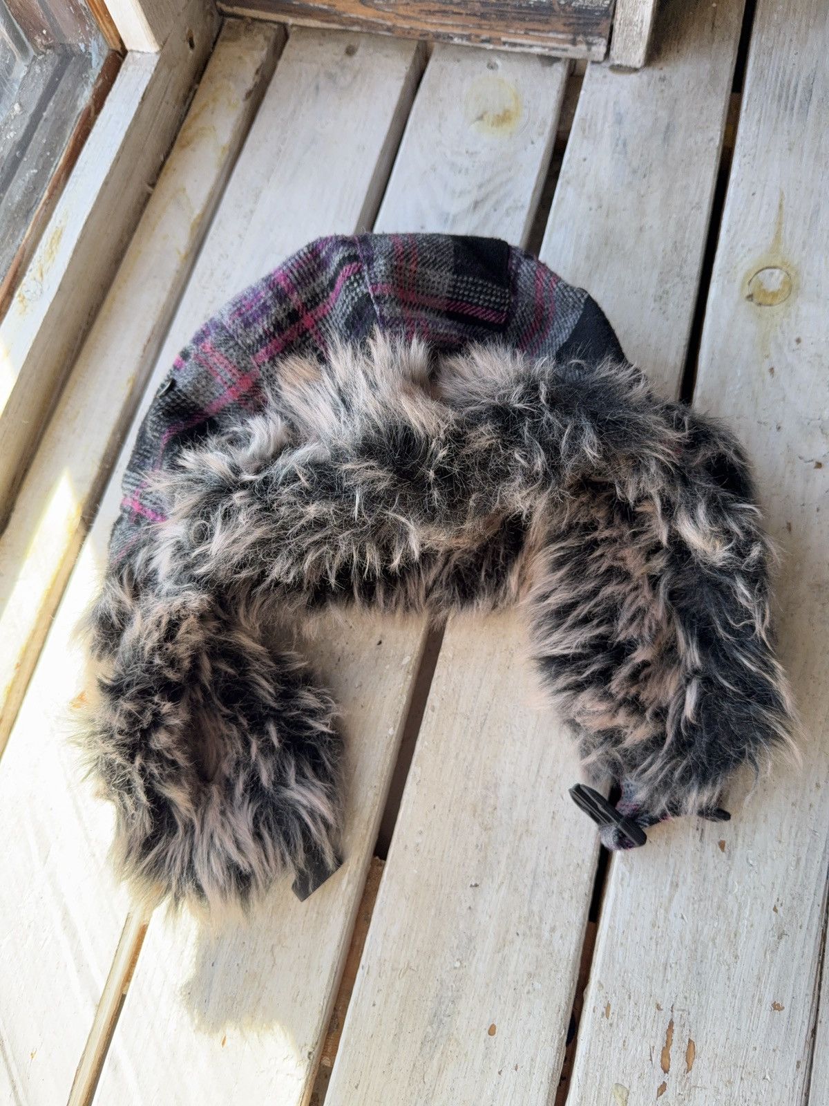 Japanese Brand Y2K Vintage Fuzzy Hat Mohair knit Ushanka Trapper hat retro Size ONE SIZE - 10 Thumbnail