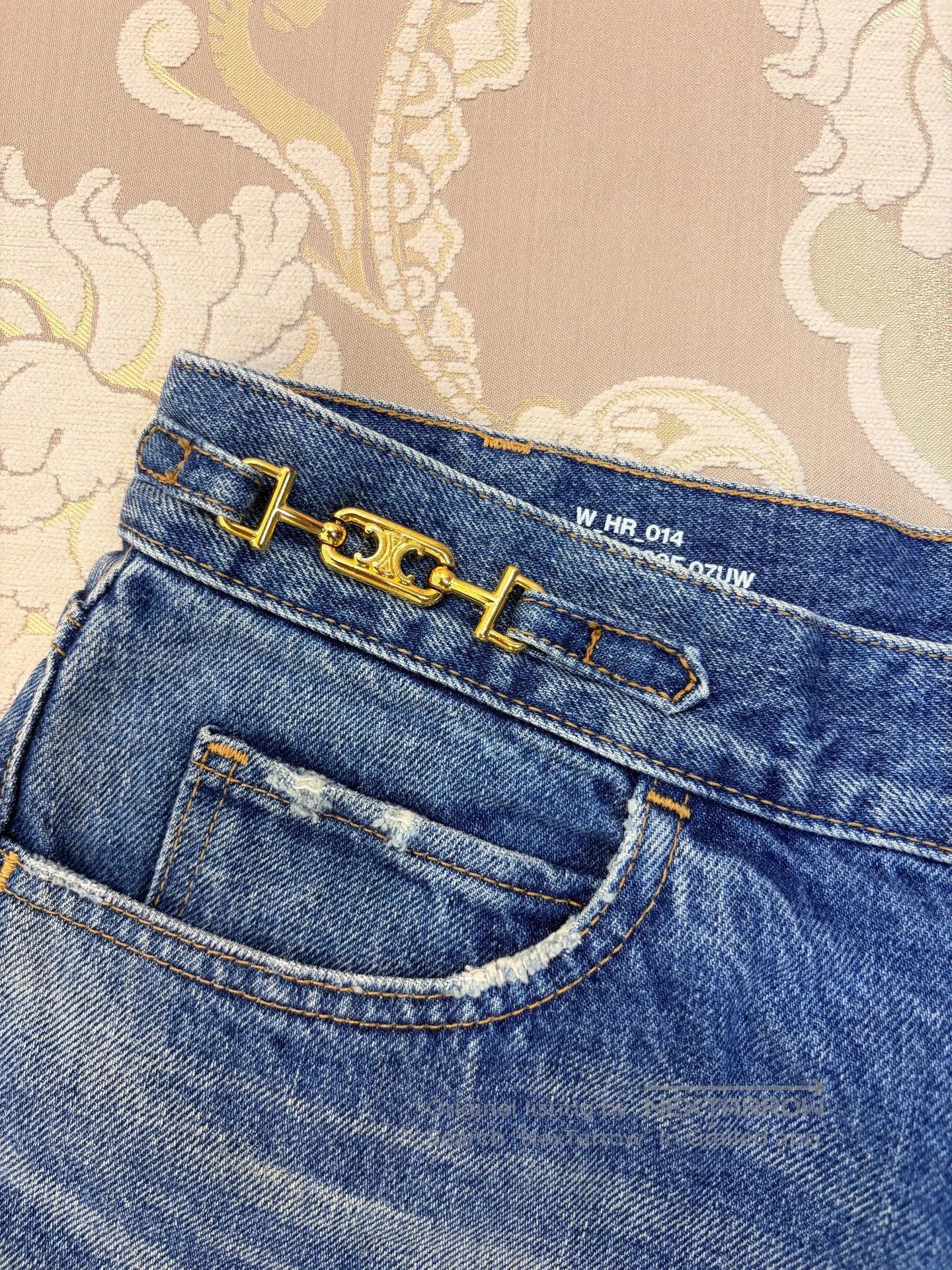 Celine Celine Blue Carrot Jeans with Gold Chain. Size 31" - 3 Thumbnail