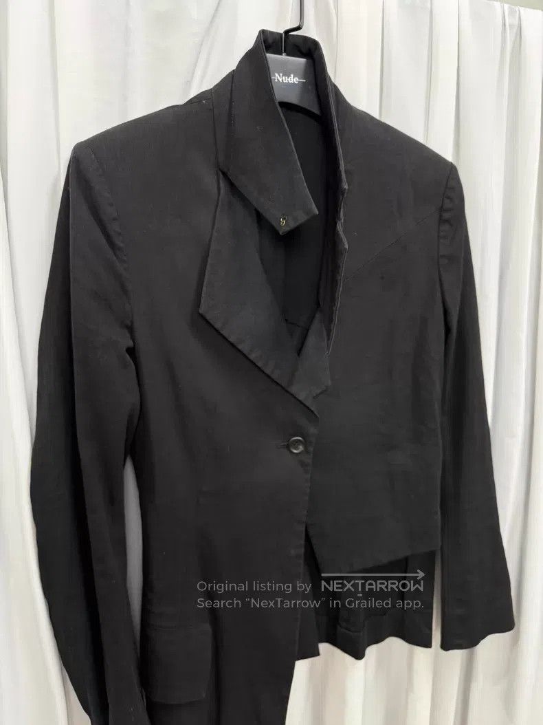 Yohji Yamamoto Yohji Yamamoto Size 3 Cotton Linen Blend Irregular Suit Jac Size 40S - 7 Thumbnail
