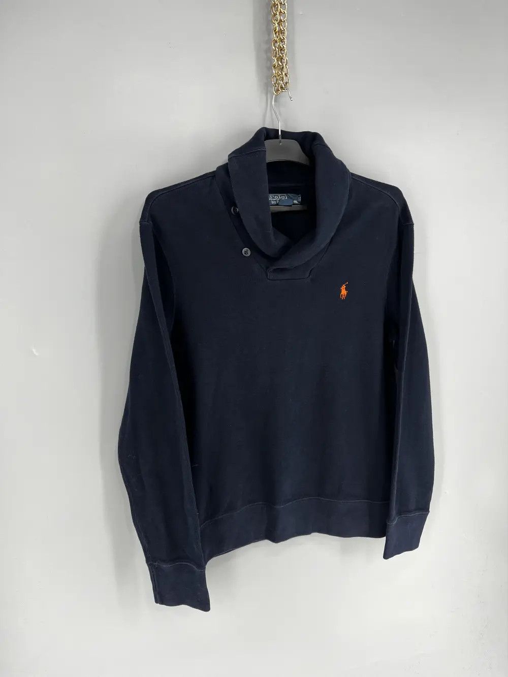 Polo Ralph Lauren Retro Polo Ralph Lauren Blue Shawl Collar Sweatshirt Size US M / EU 48-50 / 2 - 2 Thumbnail