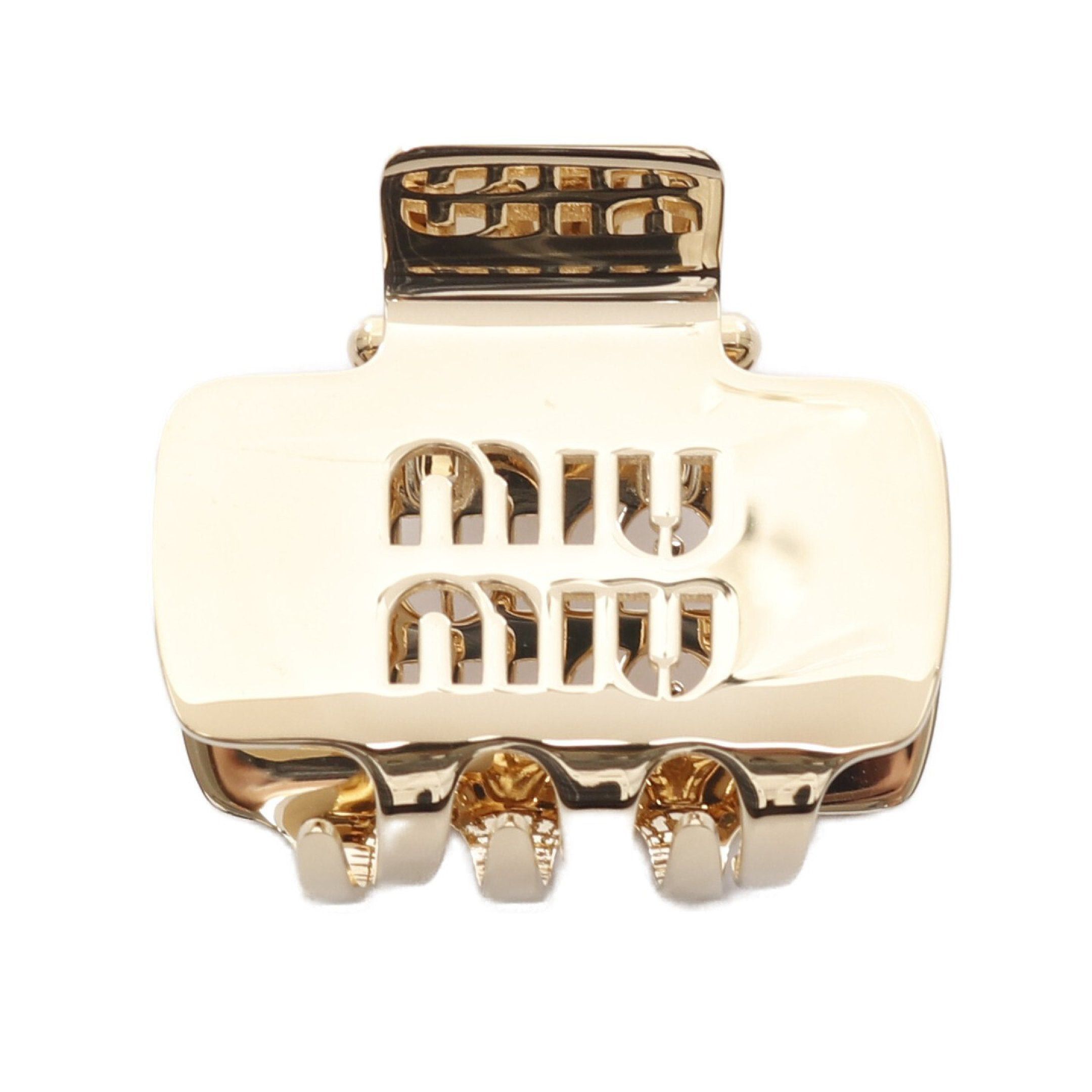 Miu Miu Miu Miu Logo Hair Clip Gp Gold Size ONE SIZE - 1 Thumbnail