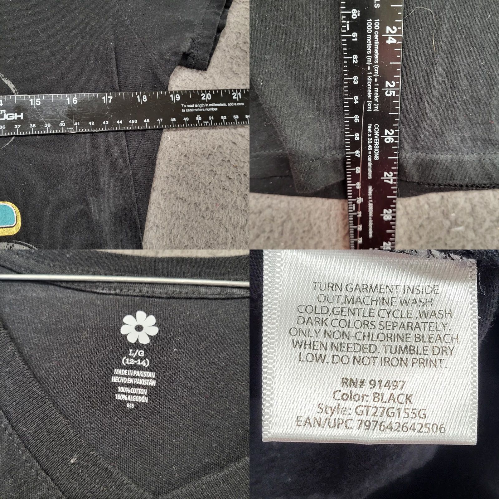 Walmart Walmart T-Shirt Womens 12/14 Regular Black Short Sleeve I Love Grandma I'm Not a Regular Grandma Cool Grandma Crew Neck Jersey 100% Cotton Size XL / US 12-14 / IT 48-50 - 8 Thumbnail