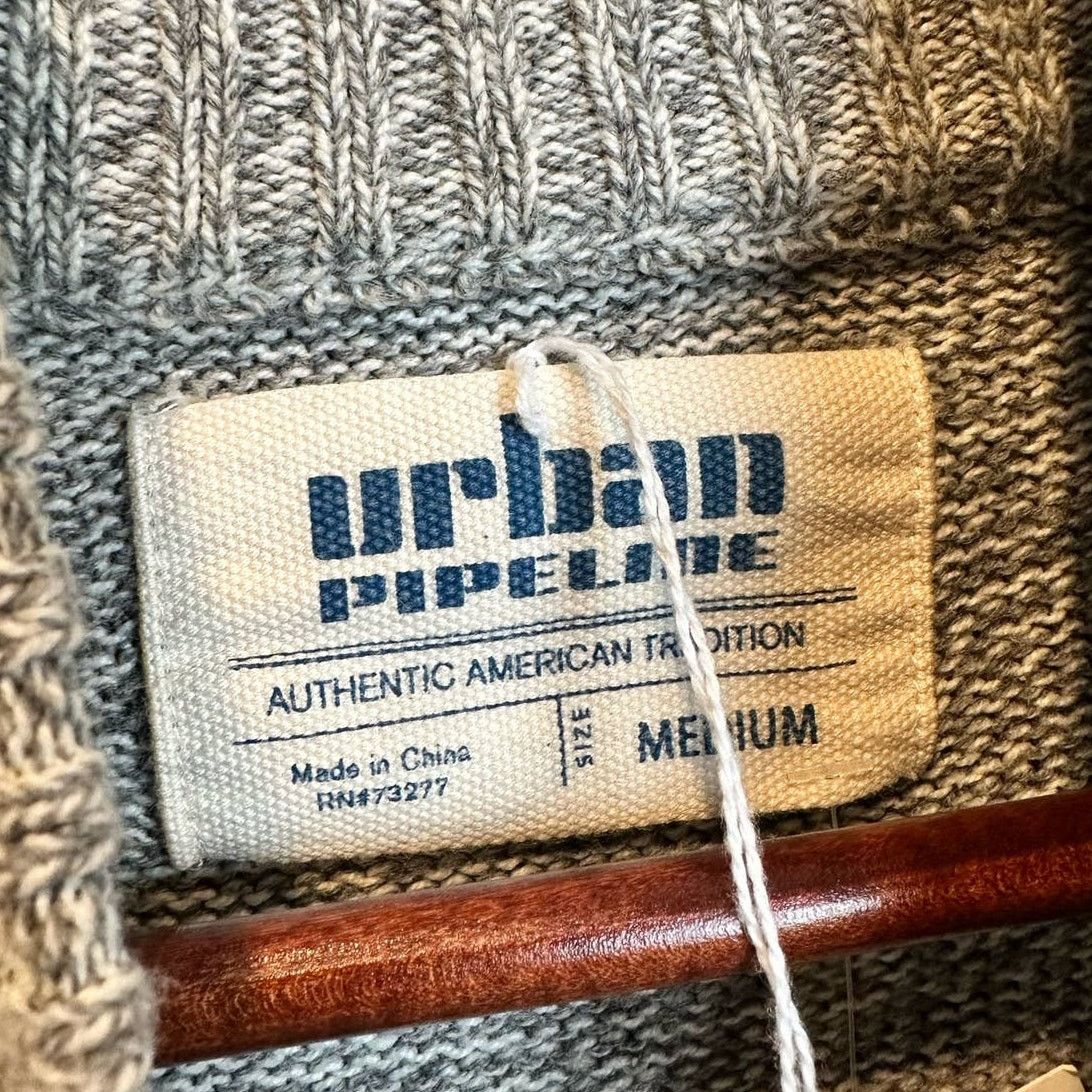 Urban Pipeline × Vintage Vintage 90s Knit Striped Sweater Gray Sz M Striped Collared Size US M / EU 48-50 / 2 - 5 Thumbnail