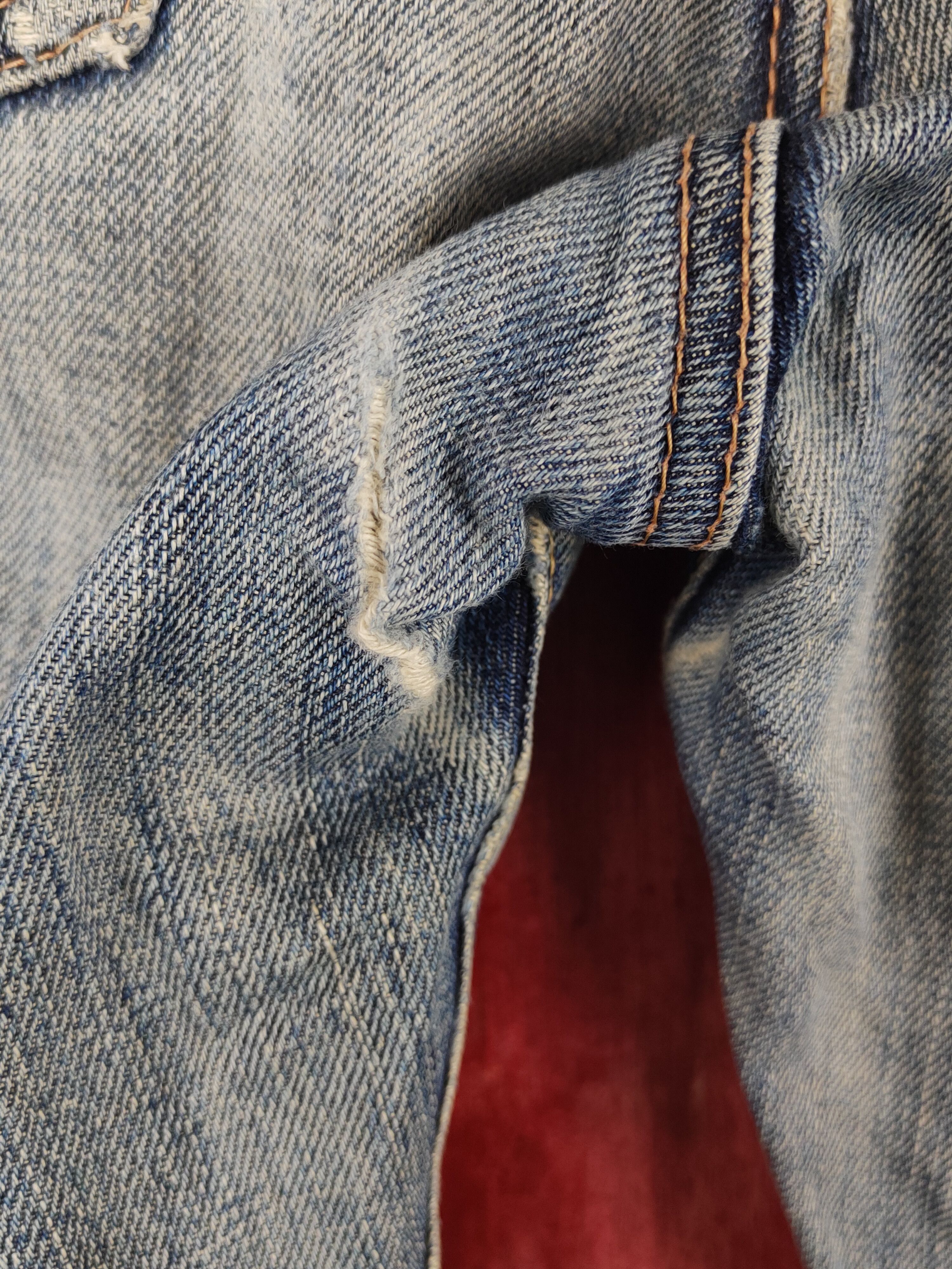 Japanese Brand Uniqlo Blue Faded Distressed ripped japan vtg Denim #S1549 Size US 30 / EU 46 - 7 Thumbnail