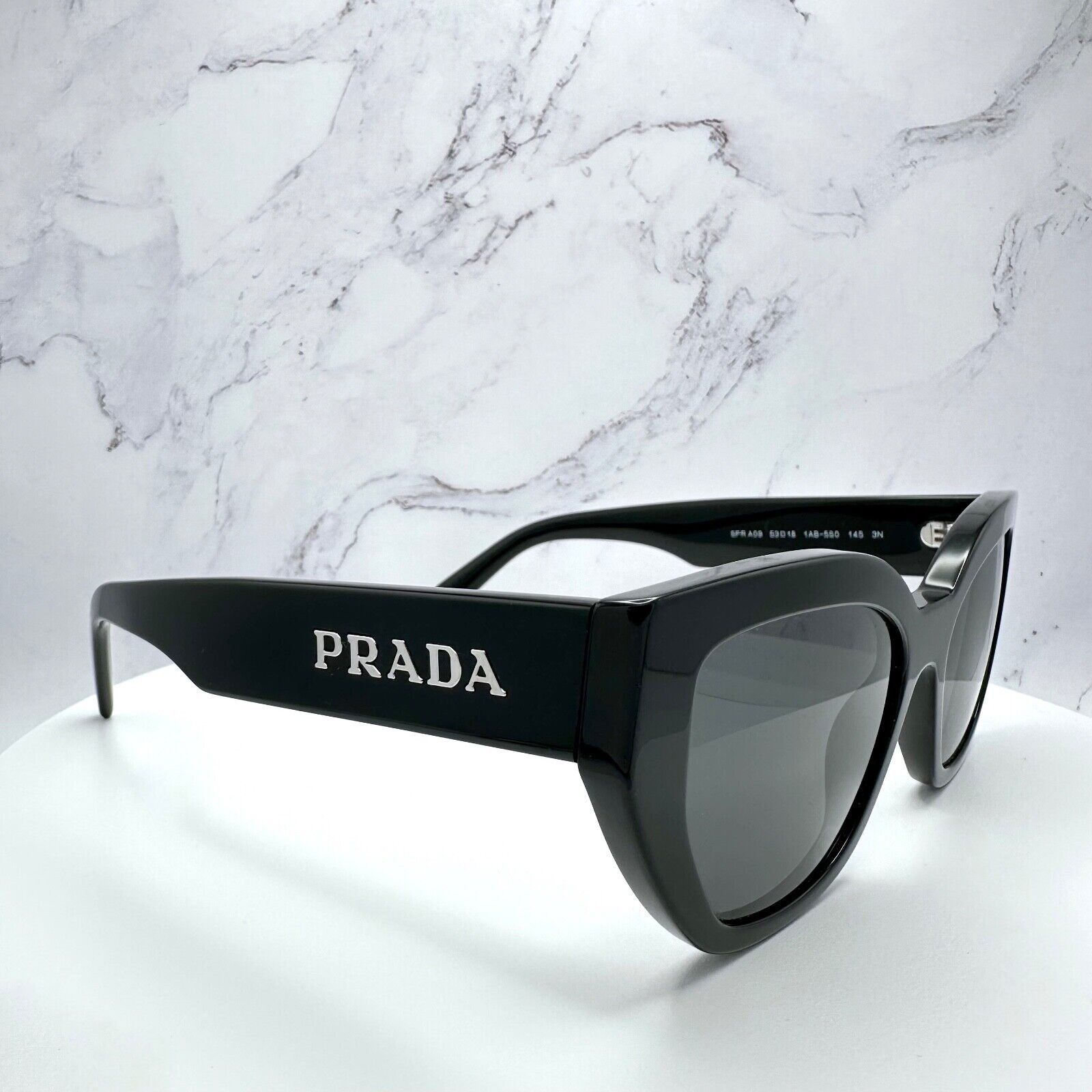 Prada New Prada Sunglasses Black Butterfly Cat Eye Spelled Logo Size ONE SIZE - 16 Thumbnail
