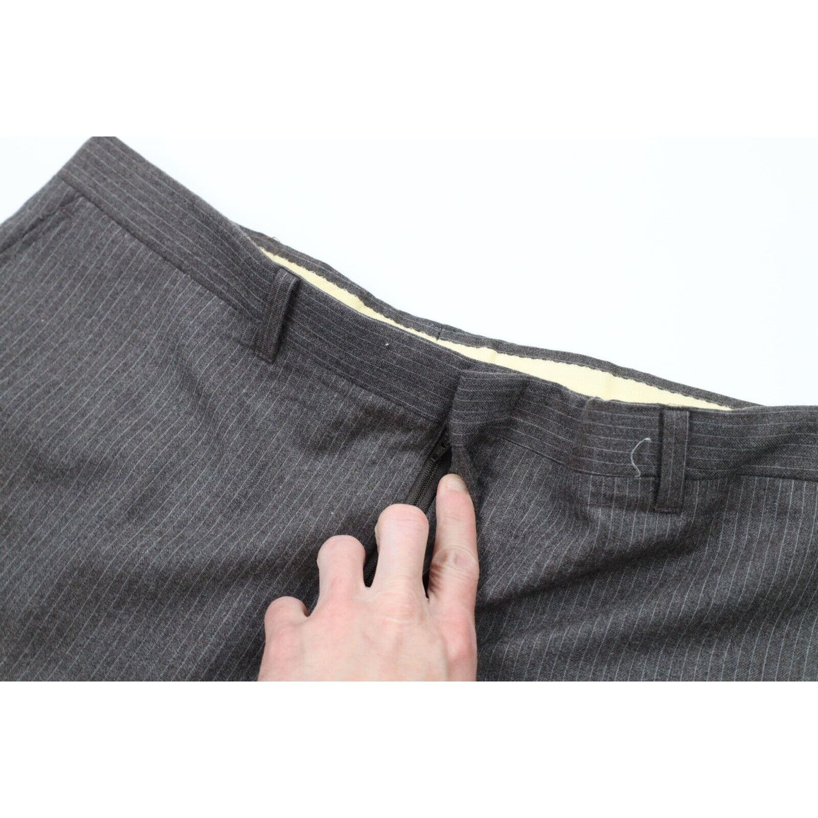Vintage Vintage 70s 3 Piece Wool Suit Bell Bottoms Striped Size 46R - 14 Thumbnail