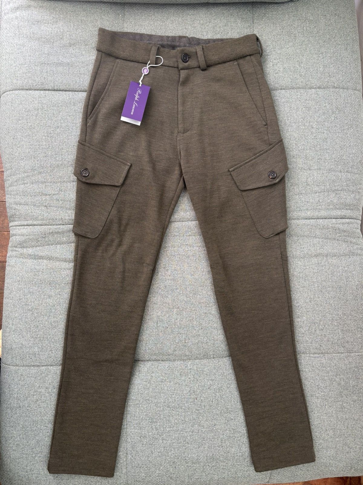 Ralph Lauren Purple Label Khaki Jersey Cargo Pants Size US 30 / EU 46 - 1 Thumbnail