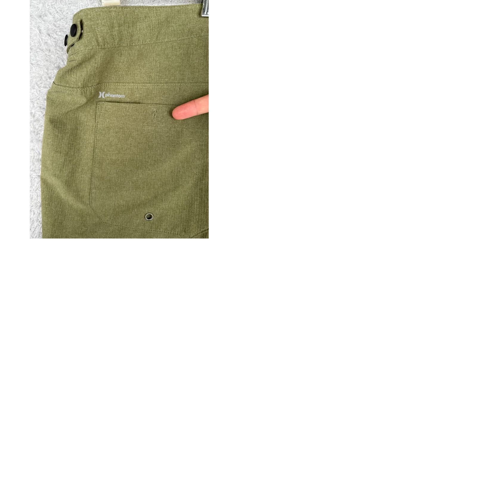 Hurley Hurley Mens Shorts 36 Green Phantom Chino Rip-Stop Polyester Blend 38x7 Casual Pocket Logo Size US 36 / EU 52 - 10 Thumbnail
