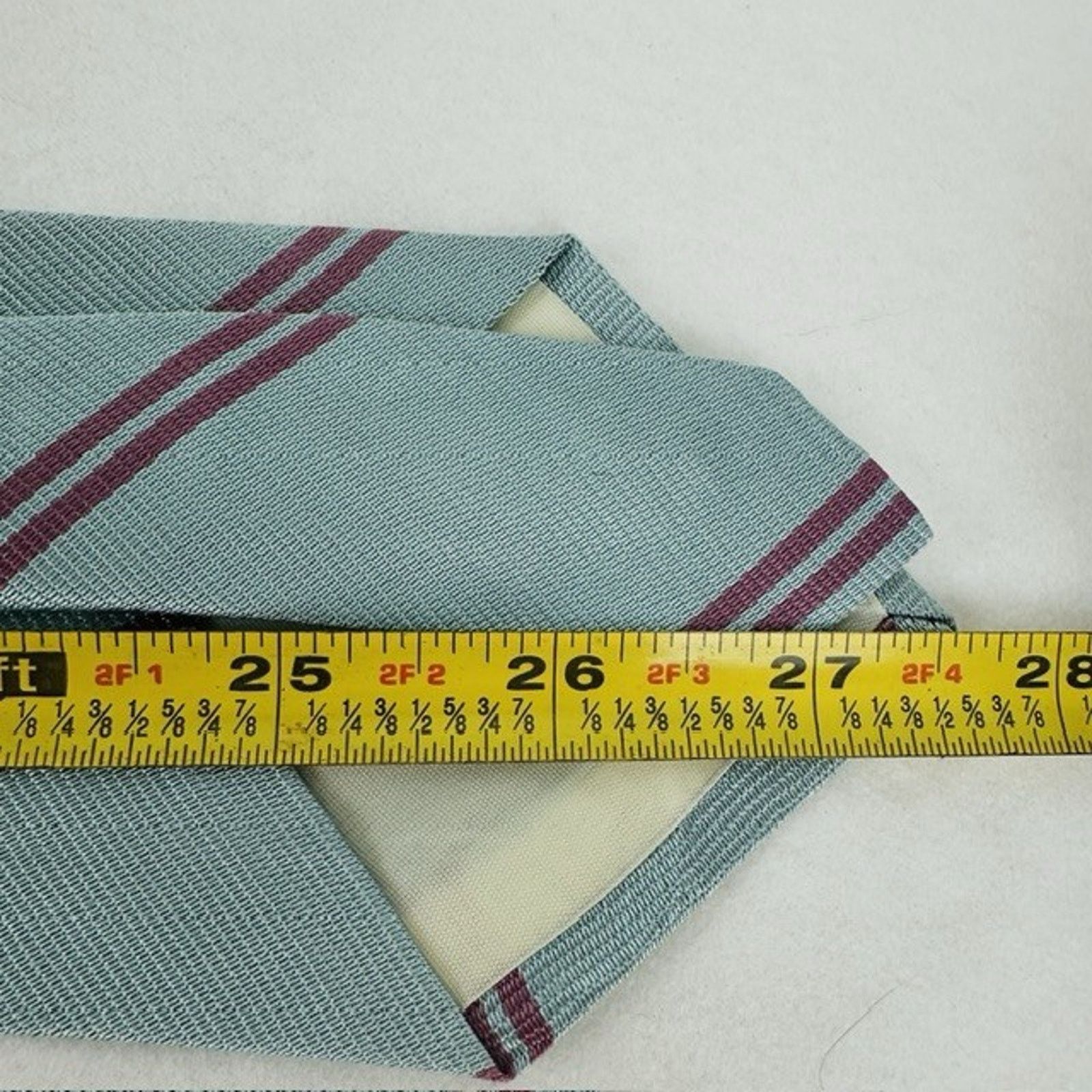 Other Tattersall tie Blue Striped 55" Silk Preppy Grandpacore VTG Size ONE SIZE - 8 Thumbnail