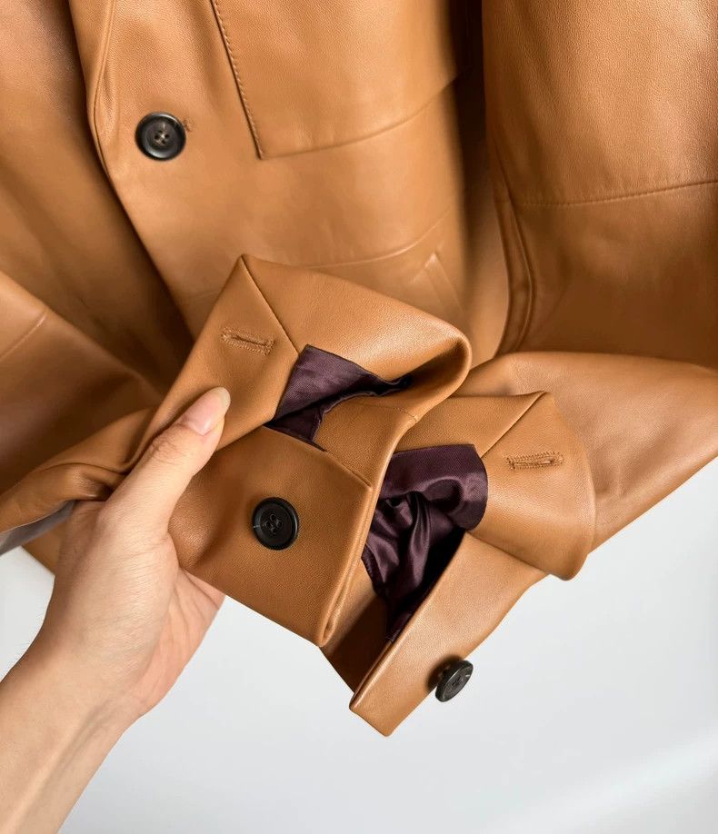 Loewe LOEWE Caramel colored lamb skin coat Size L / US 10 / IT 46 - 5 Thumbnail