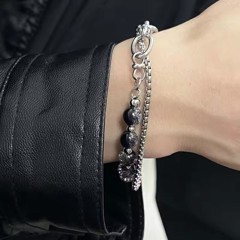 Jewelry Double Layer Link Bead Splicing Bracelets Size ONE SIZE - 2 Thumbnail