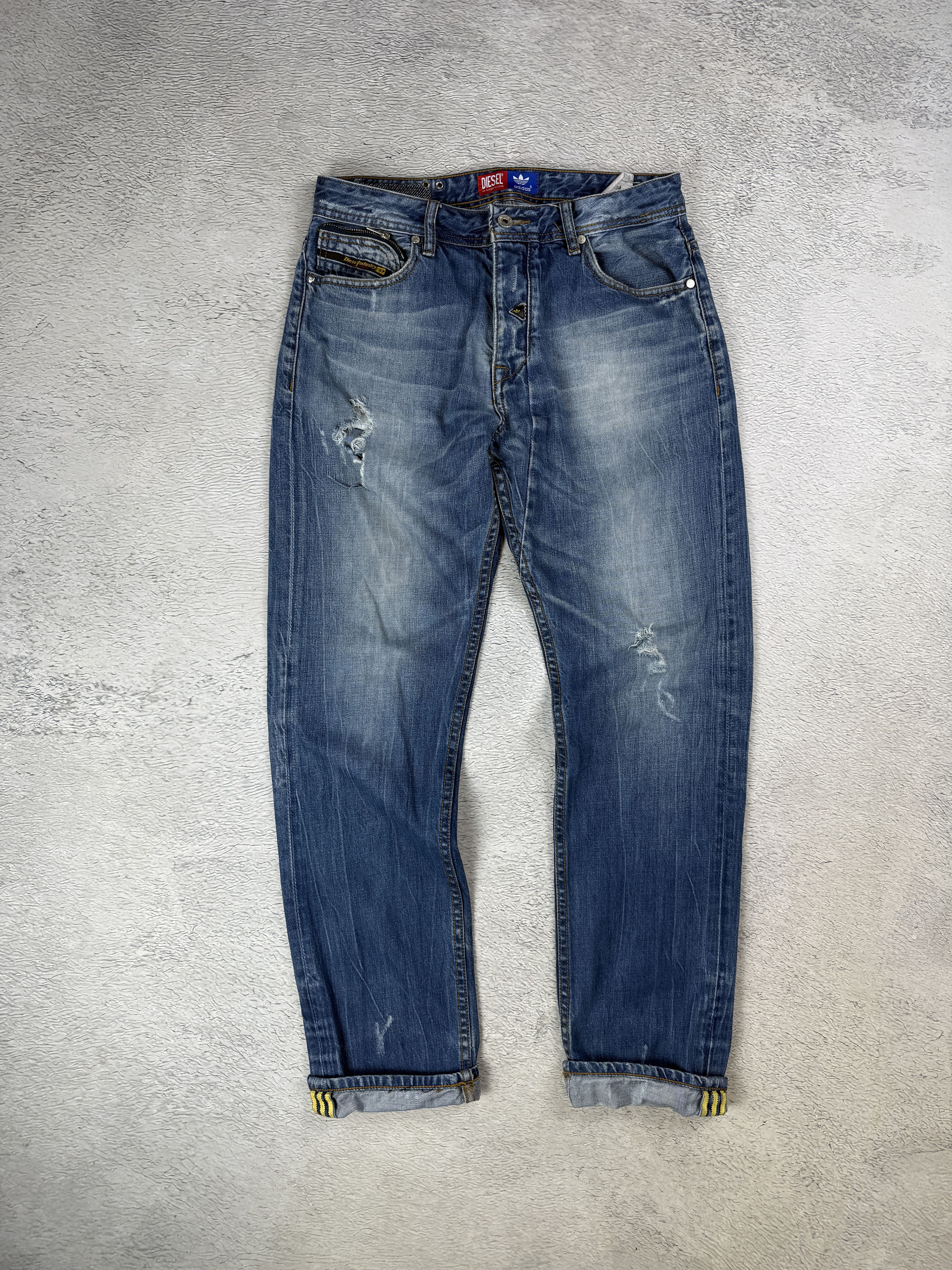 Diesel Diesel x Adidas Jeans Selvedge Ripped Viker-Ad Streetwear Size US 32 / EU 48 - 3 Thumbnail