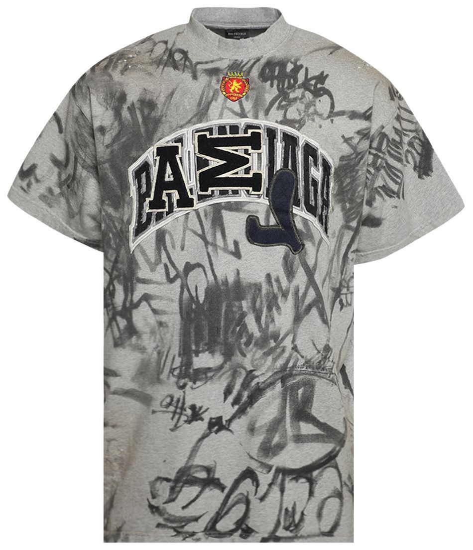 Balenciaga Skater Graffiti-Print T-Shirt in gray Size US S / EU 44-46 / 1 - 1 Preview
