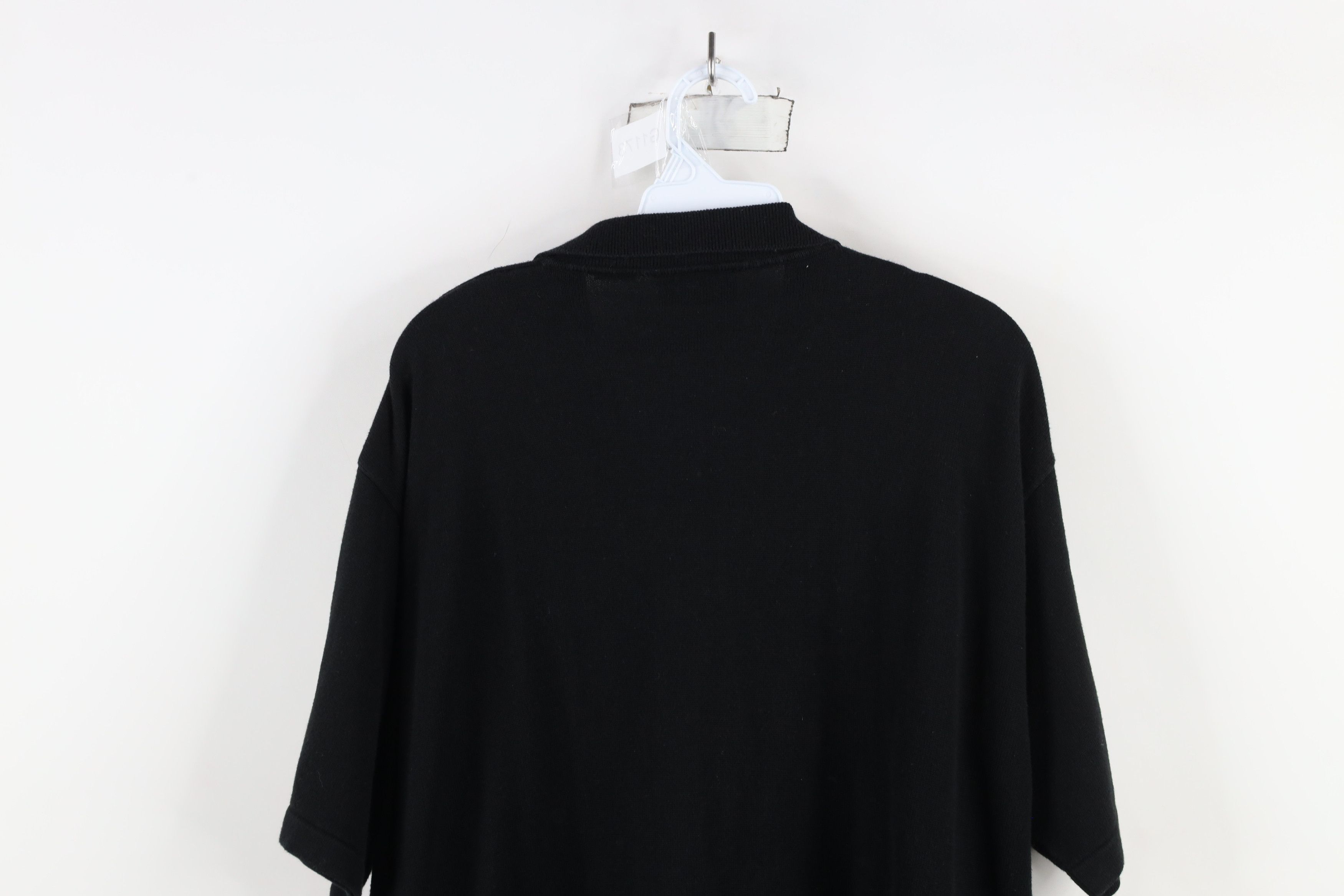 Vintage Vintage 90s Streetwear Cable Knit Collared Polo Shirt Black Size US L / EU 52-54 / 3 - 9 Thumbnail