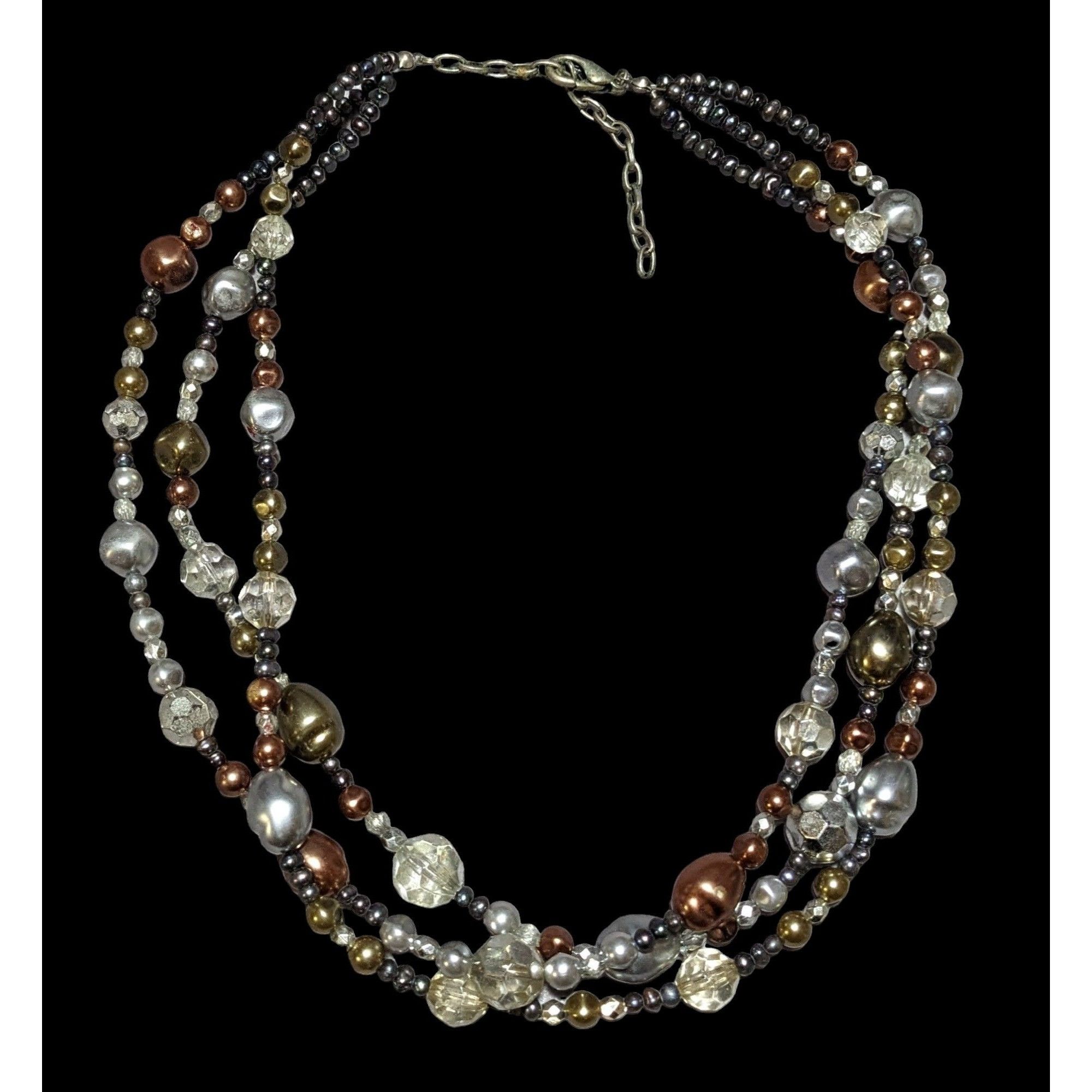 Other Metallic Multilayer Glam Beaded Necklace Size ONE SIZE - 1 Thumbnail