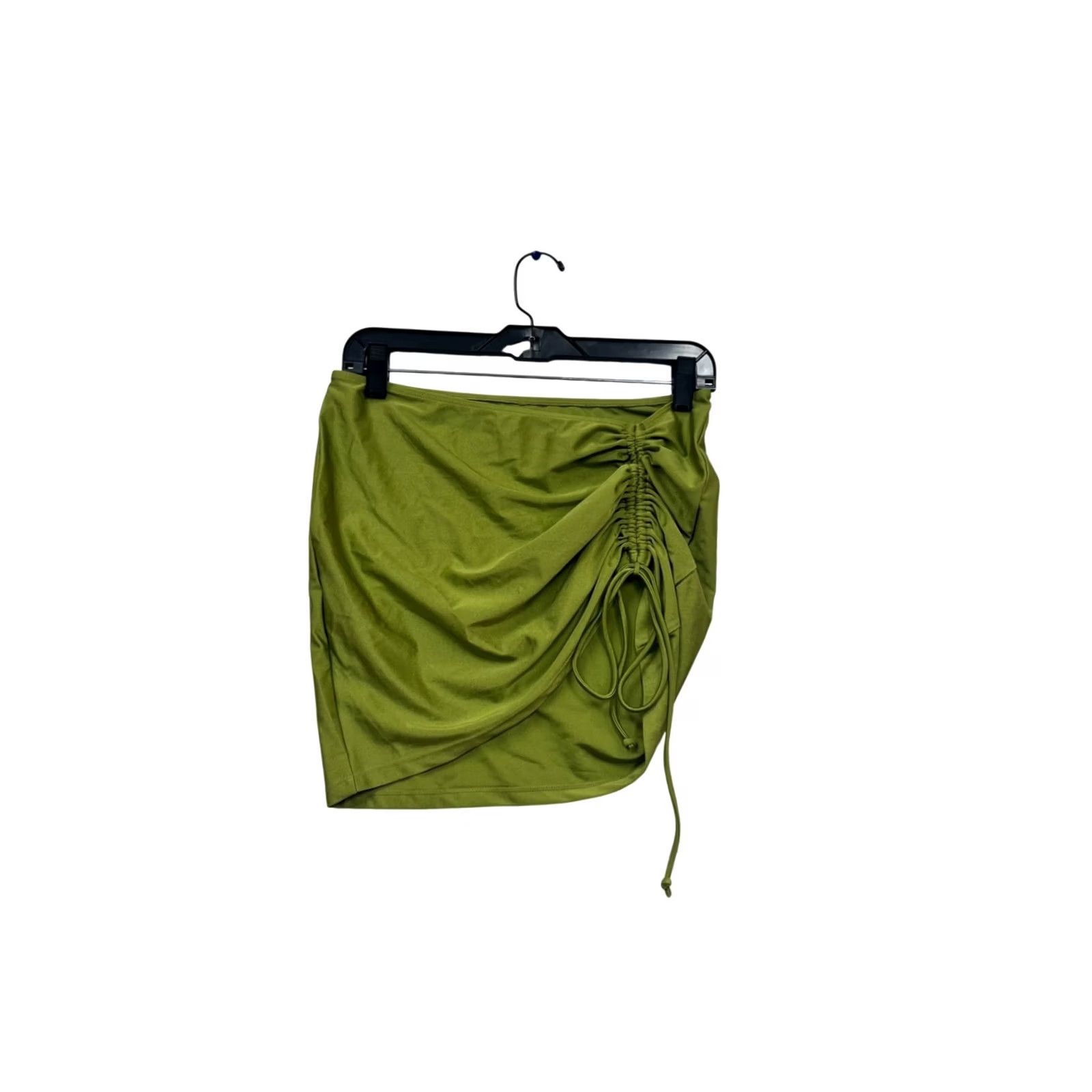 Olive White Fox Swim Cover Ruched Olive Green S/M Womens Size ONE SIZE - 2 Thumbnail