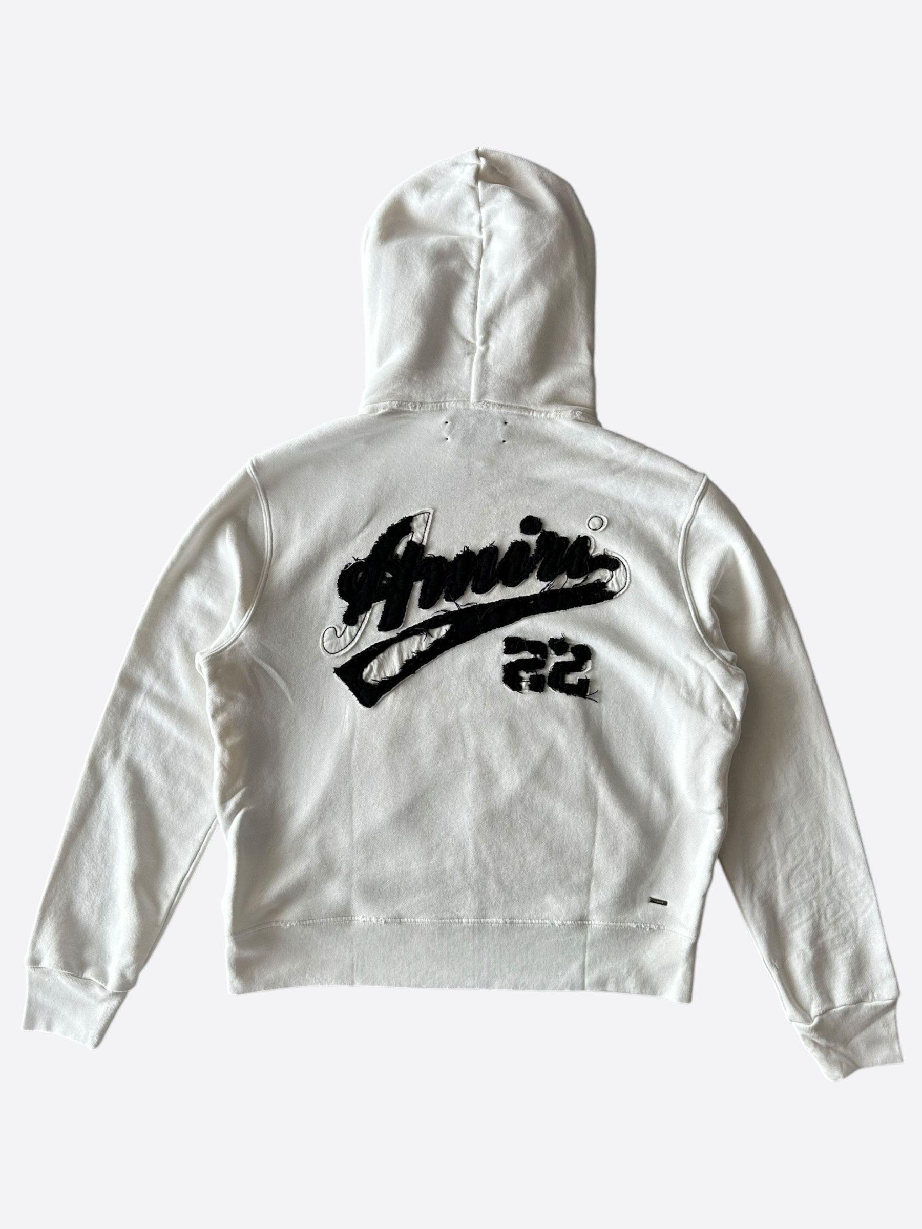 Amiri Amiri White & Black 22 Distressed Logo Hoodie Size US M / EU 48-50 / 2 - 2 Thumbnail