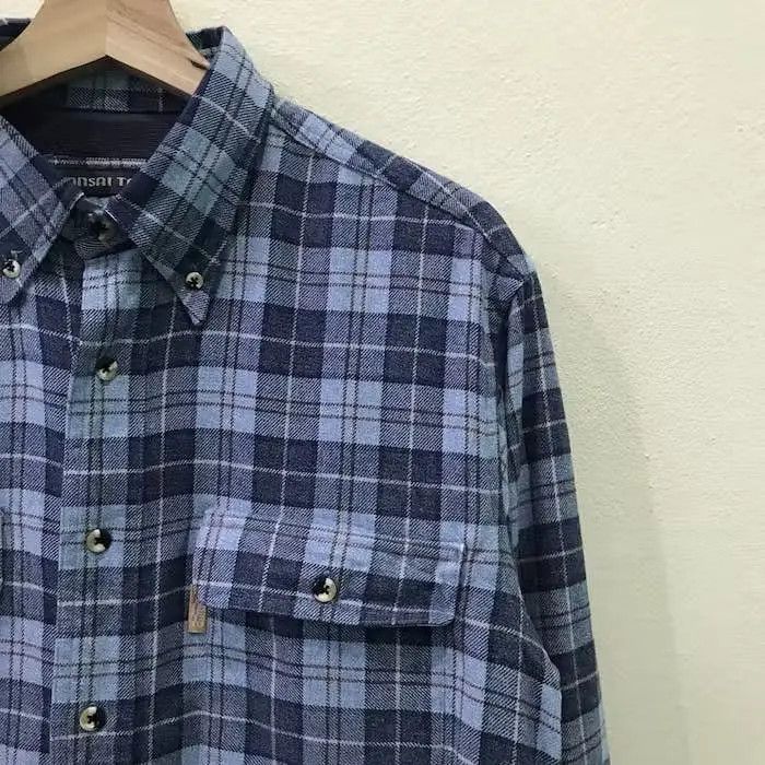 Japanese Brand Kansai Tabito Plaid Tartan Flannel Shirt Size US M / EU 48-50 / 2 - 3 Thumbnail