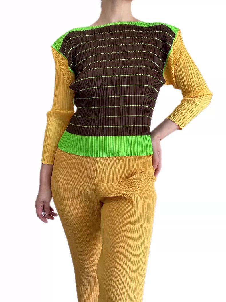 Issey Miyake Issey Miyake Multicolored long-sleeved top Size L / US 10 / IT 46 - 3 Thumbnail
