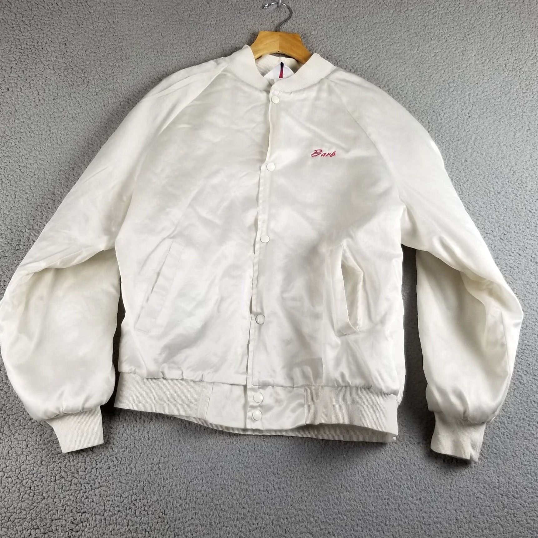 Vintage VINTAGE West Ark Satin Bomber Jacket Adult Large White Horse Scottsdale 1996 Equestrian Sports Size US L / EU 52-54 / 3 - 3 Thumbnail