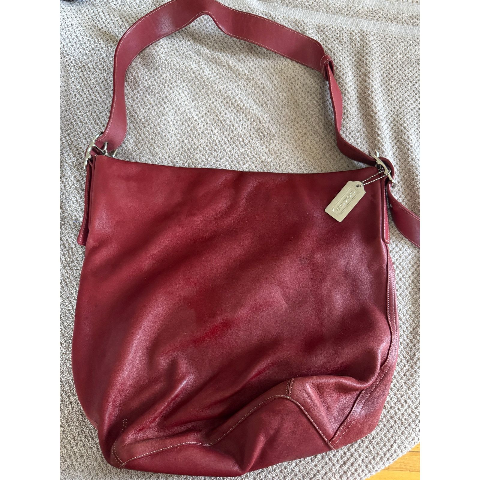 Coach Vintage Coach Large Bucket Red Leather Handbag Size ONE SIZE - 2 Thumbnail