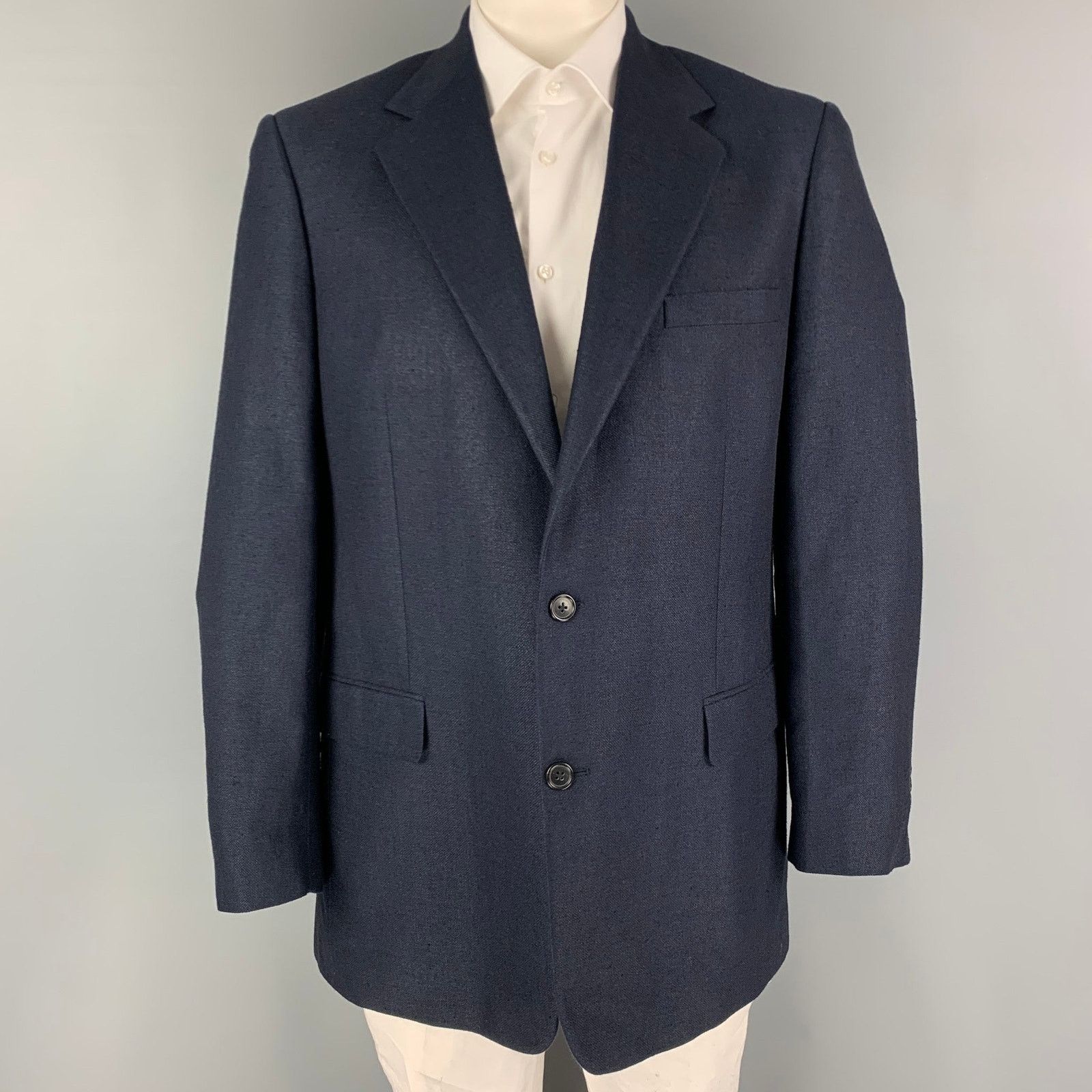 Brooks Brothers Size 48 Long Navy Silk Blend Single Breasted Sport Coat Size 48R - 1 Thumbnail