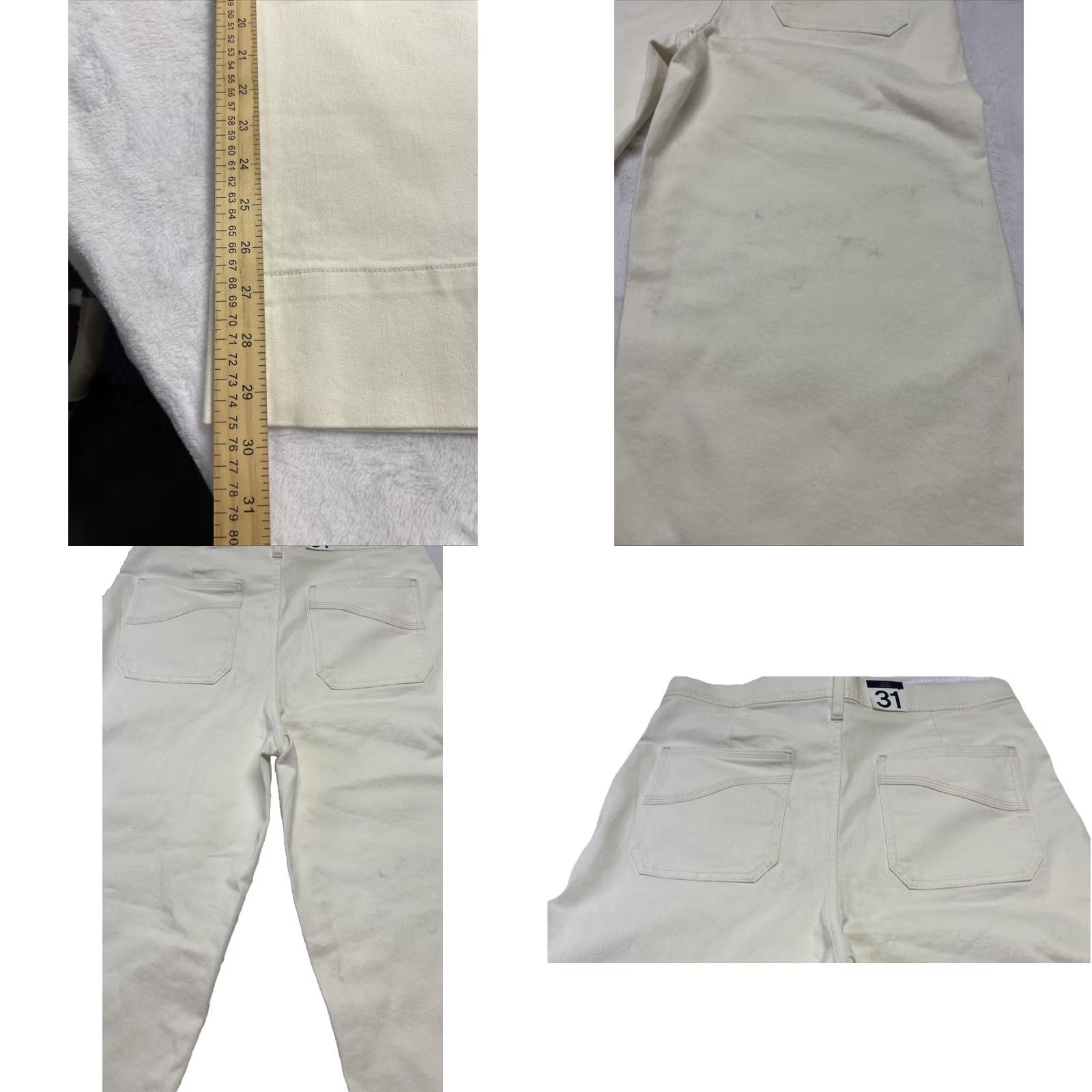 Gap GAP Jeans Denim High Rise Cream Narrow Wide Leg 31 12R NWT Women’s Stretch Zipper Button Inseam 29 Boho Preppy Vintage: No Size 24" / US 00 / IT 34 - 9 Thumbnail