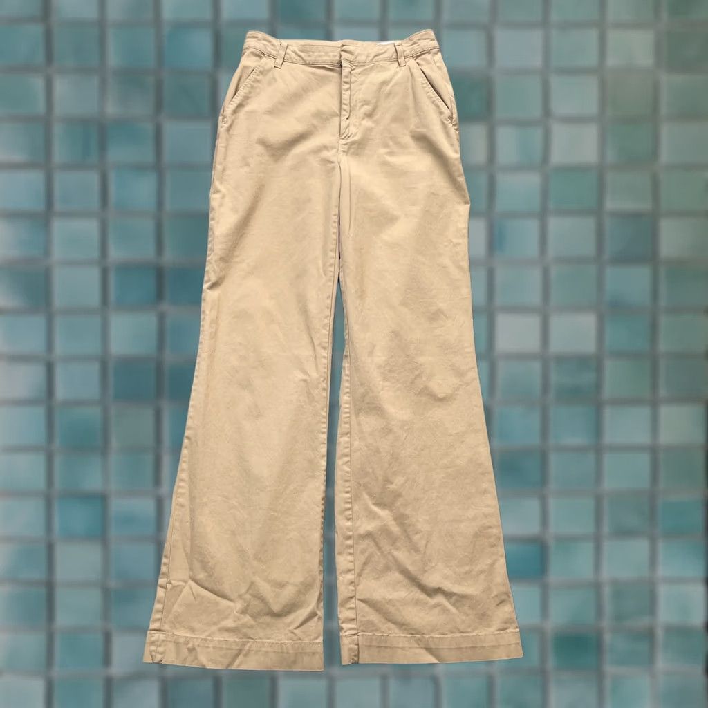Gap Gap Pants Womens 6 Beige Chino Cotton Stretch Wide Leg Office Wear Business Pants Size 28" / US 6 / IT 42 - 1 Thumbnail