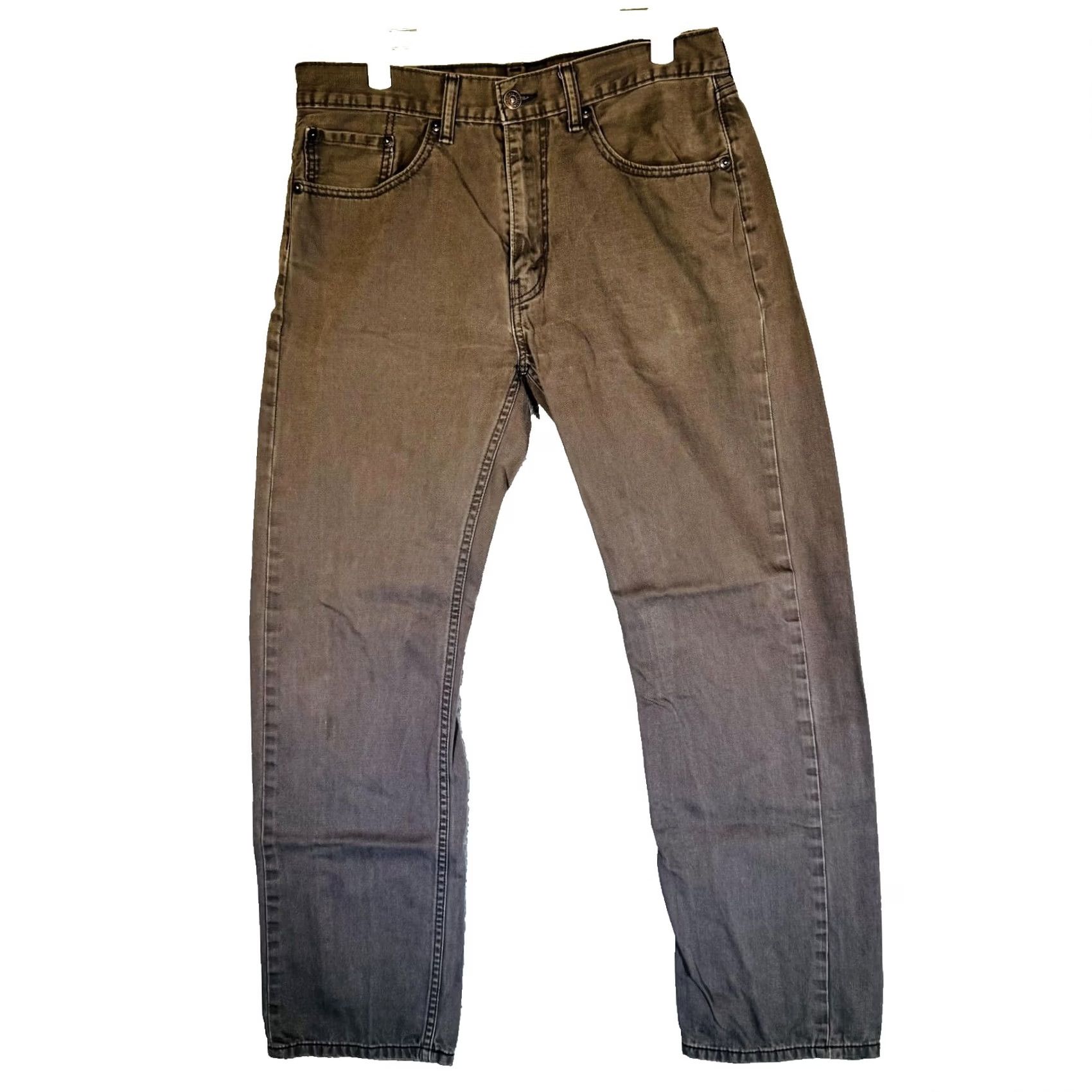 Levi's Levi's 505 Jeans Mens 33x32 Gray Charcoal Wash Straight Denim Zip Fly Regular Fit Jeans Size US 33 - 5 Thumbnail