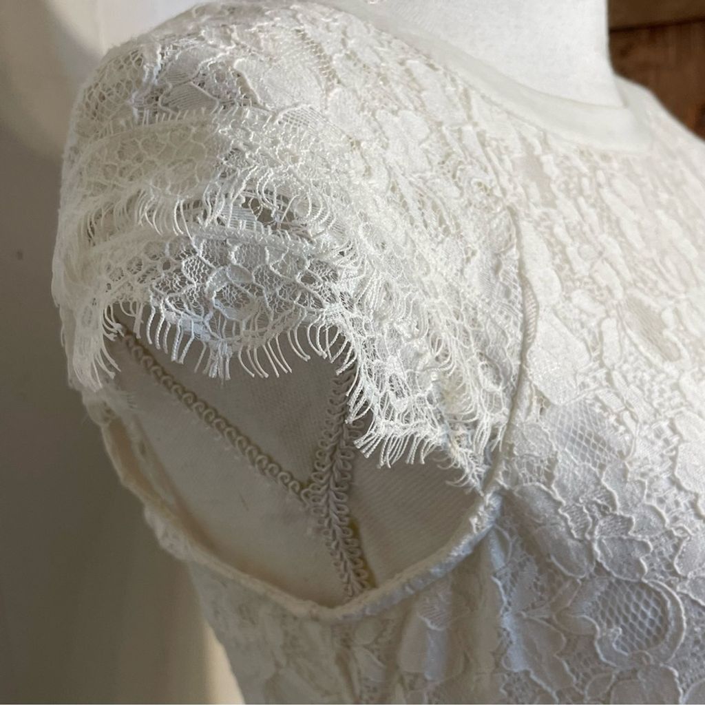 Jessica Simpson White Lace Tiered Ruffle - Vintage-Inspired